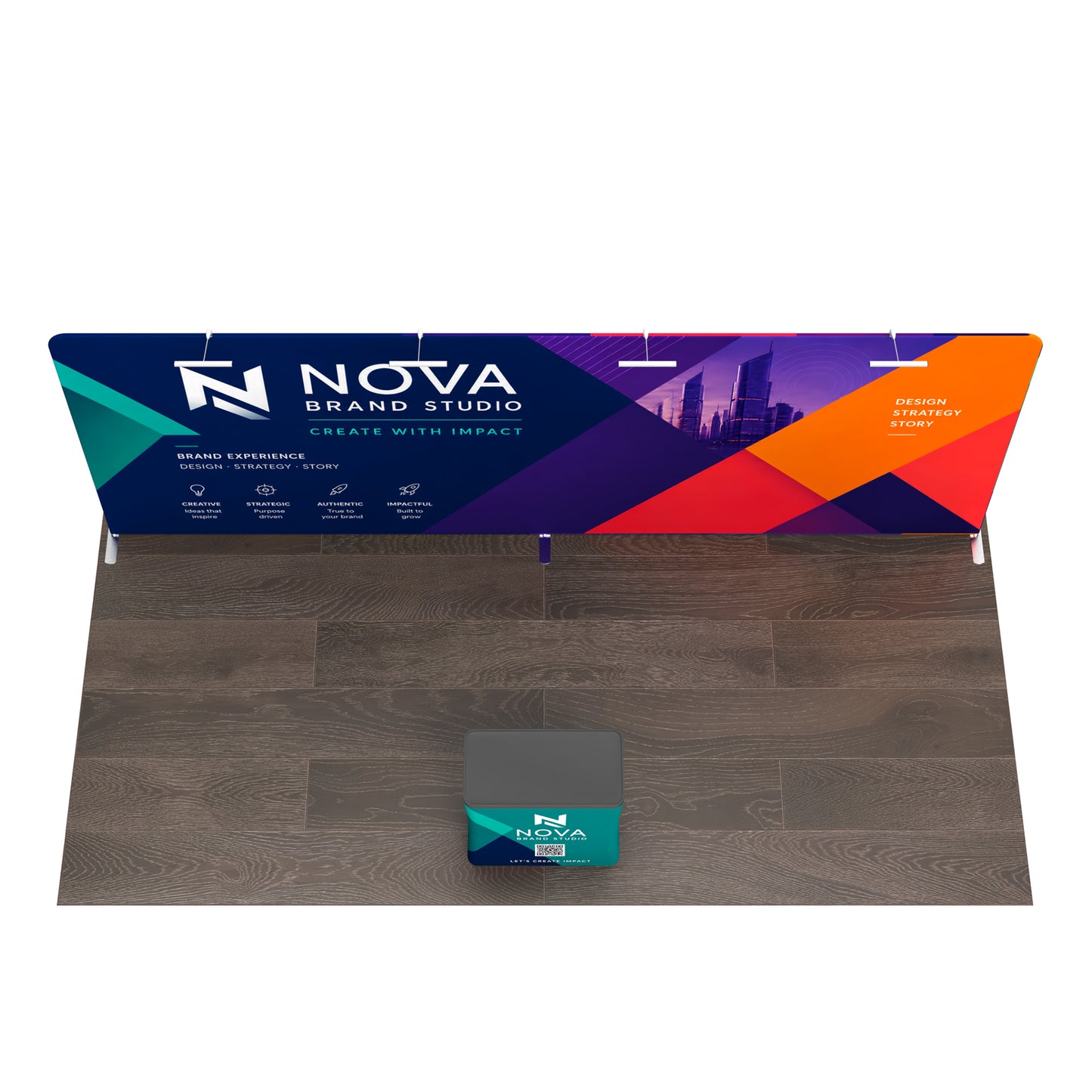 10x20 TenseFlex™ Straight Trade Show Booth Display