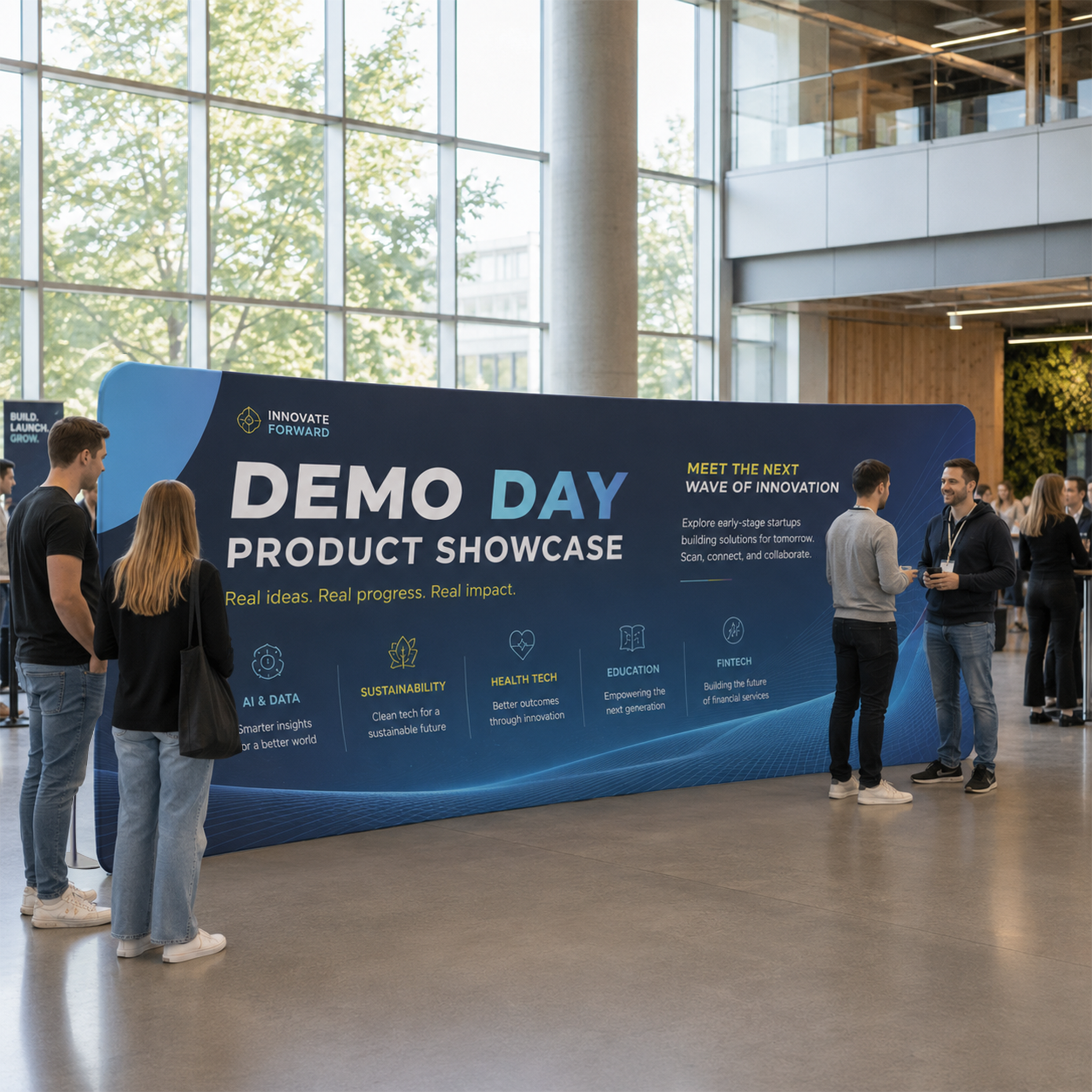Custom 20ft U-Shaped Tension Fabric Display, Extra-Wide Curved Backdrop Wall for Trade Shows, Conferences & Photo Areas - QuickShowDisplay