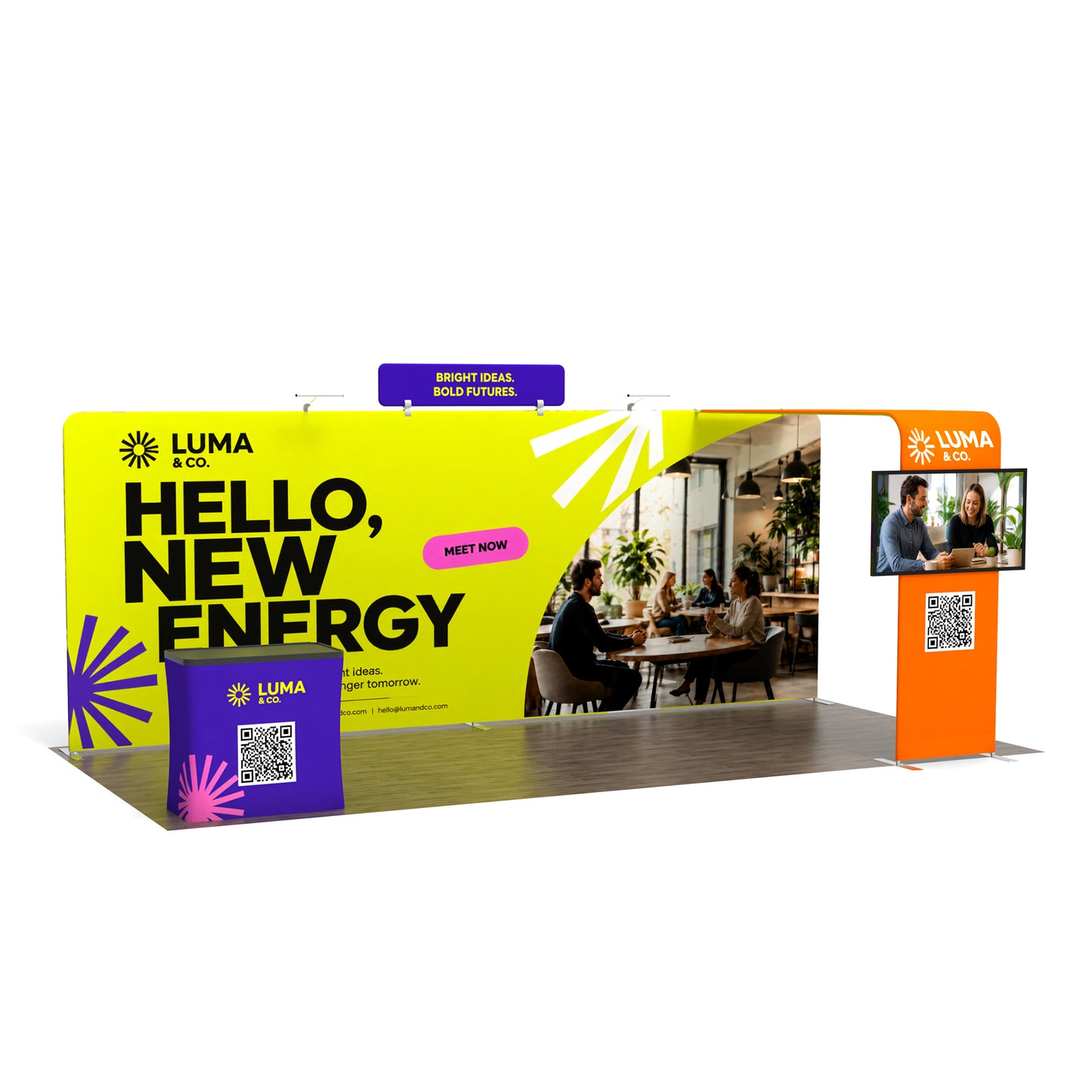 10x20 TenseFlex™ Media Bridge Booth Display