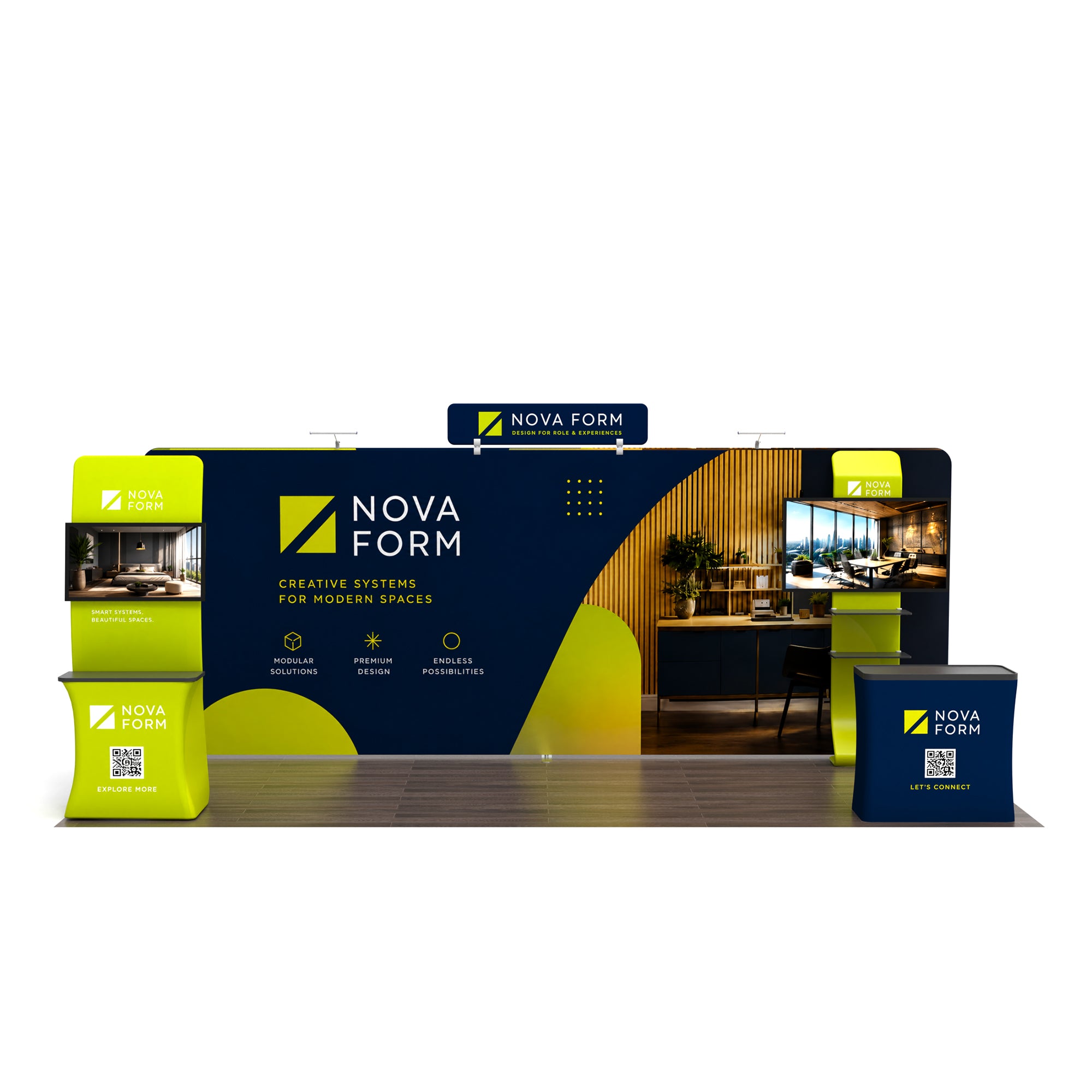 10x20 TenseFlex™ MAX Modular Media Trade Show Booth Display