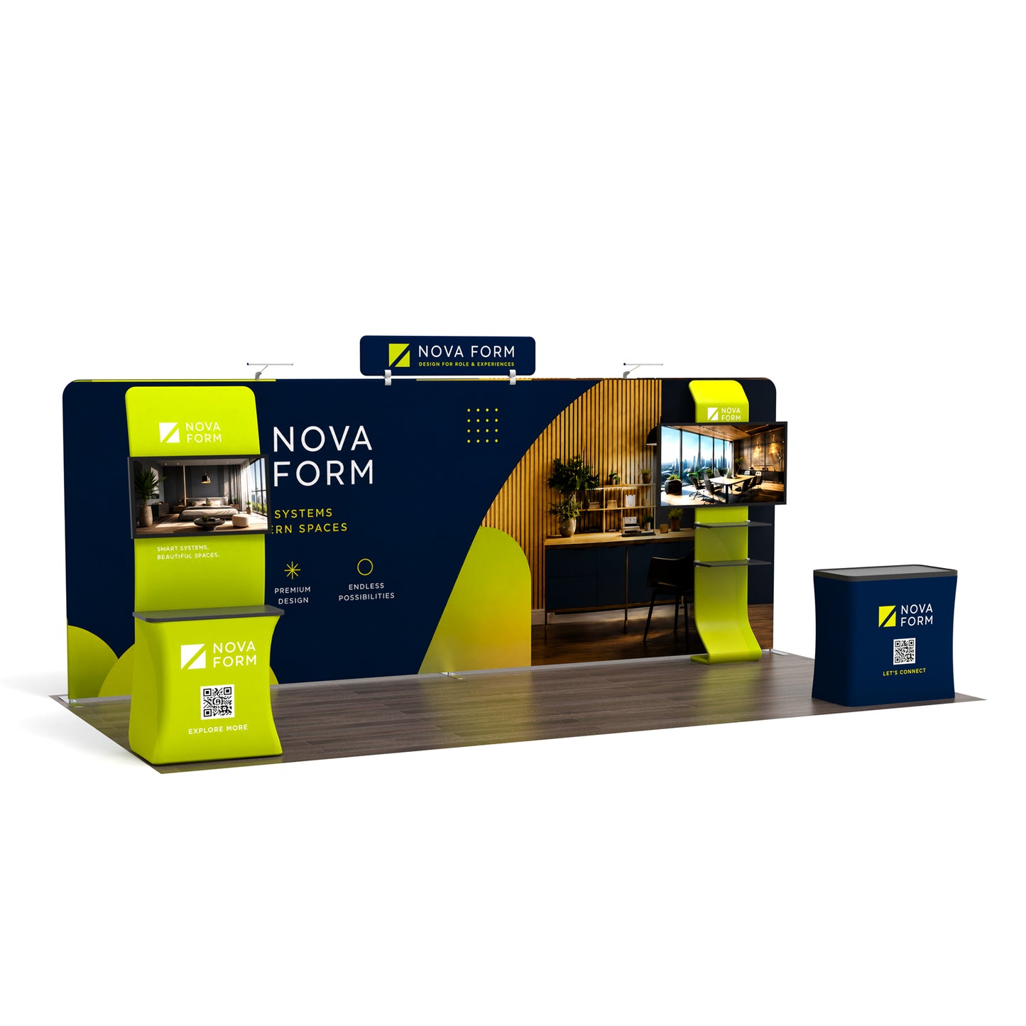 10x20 TenseFlex™ MAX Modular Media Trade Show Booth Display
