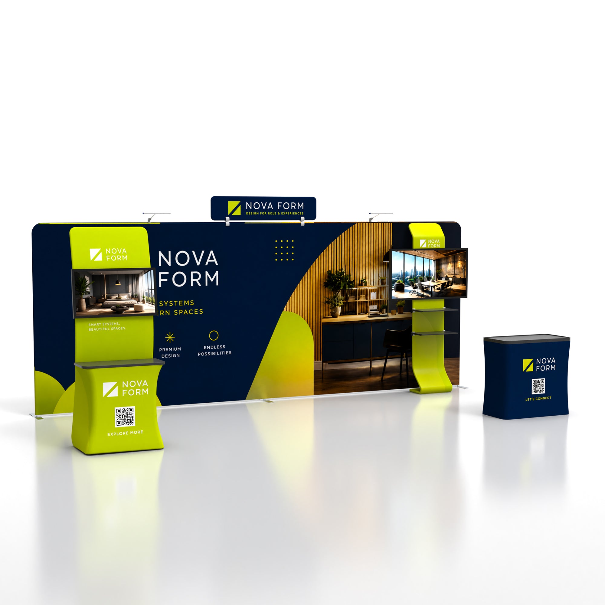 10x20 TenseFlex™ MAX Modular Media Trade Show Booth Display