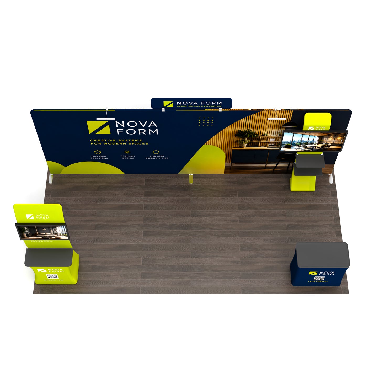 10x20 TenseFlex™ MAX Modular Media Trade Show Booth Display