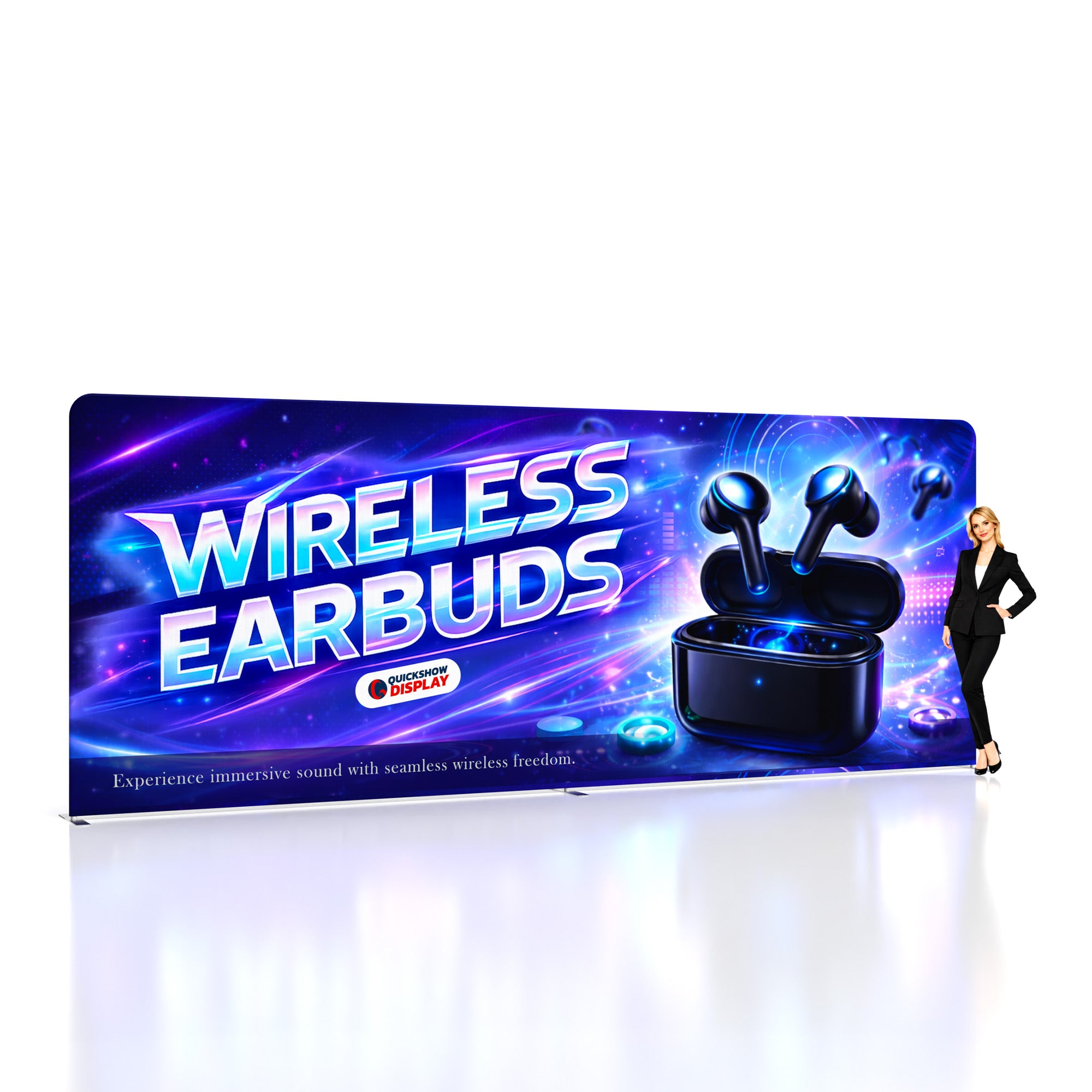 20ft TenseFlex™ Fabric Backdrop-Straight - QuickShowDisplay