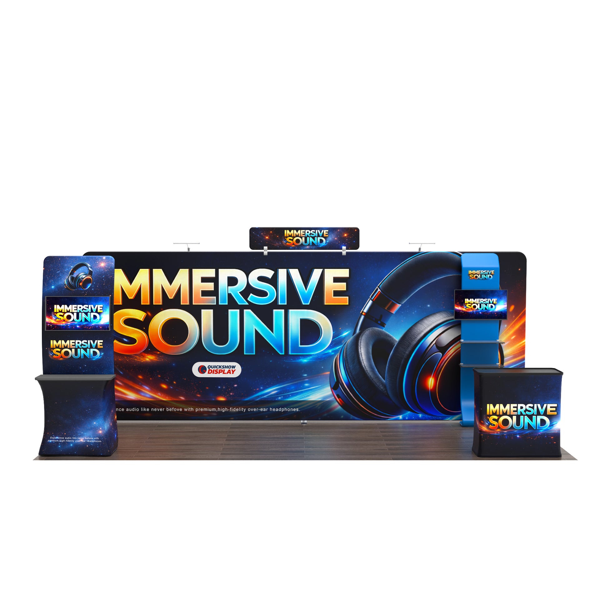 20ft TenseFlex™ MAX Booth-Straight - QuickShowDisplay
