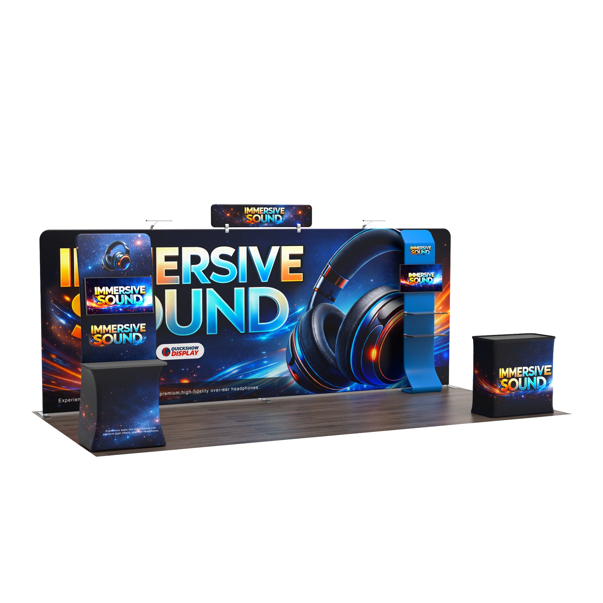 20ft TenseFlex™ MAX Booth-Straight - QuickShowDisplay