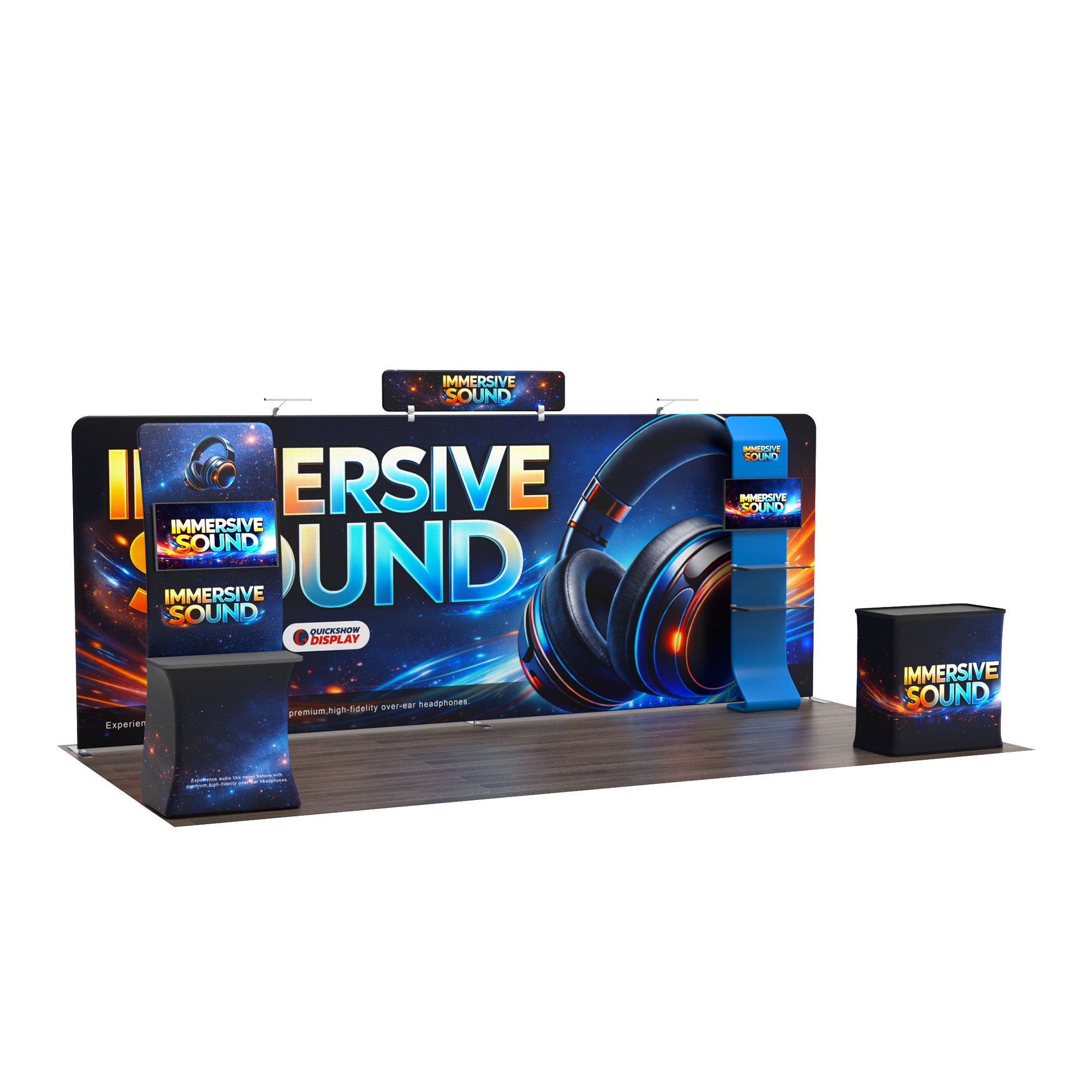 20ft TenseFlex™ MAX Booth-Straight - QuickShowDisplay