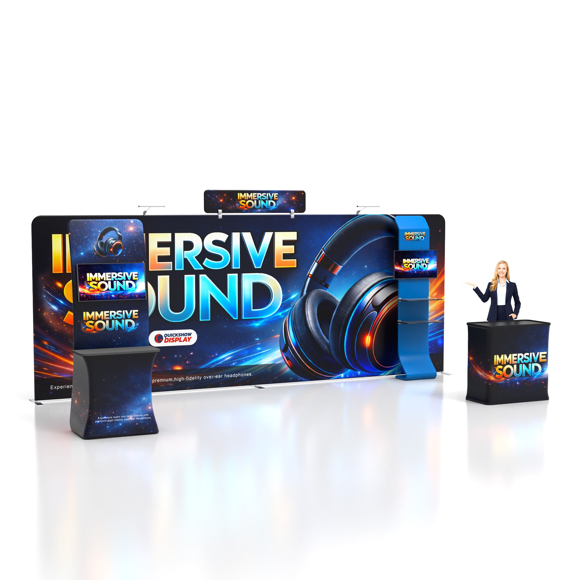 20ft TenseFlex™ MAX Booth-Straight - QuickShowDisplay
