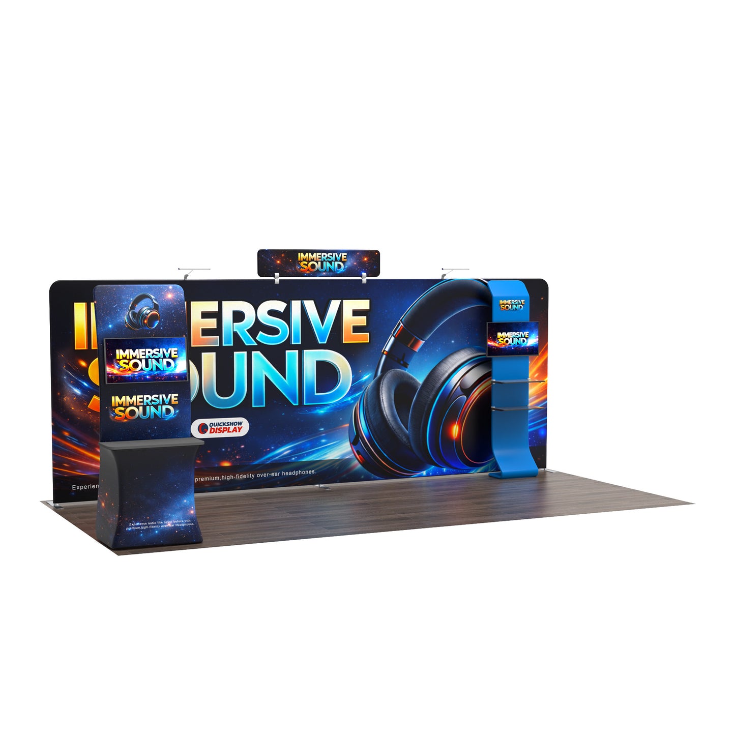 20ft TenseFlex™ MAX Booth-Straight - QuickShowDisplay