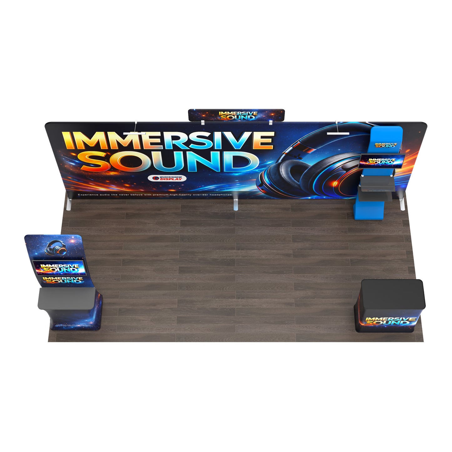 20ft TenseFlex™ MAX Booth-Straight - QuickShowDisplay
