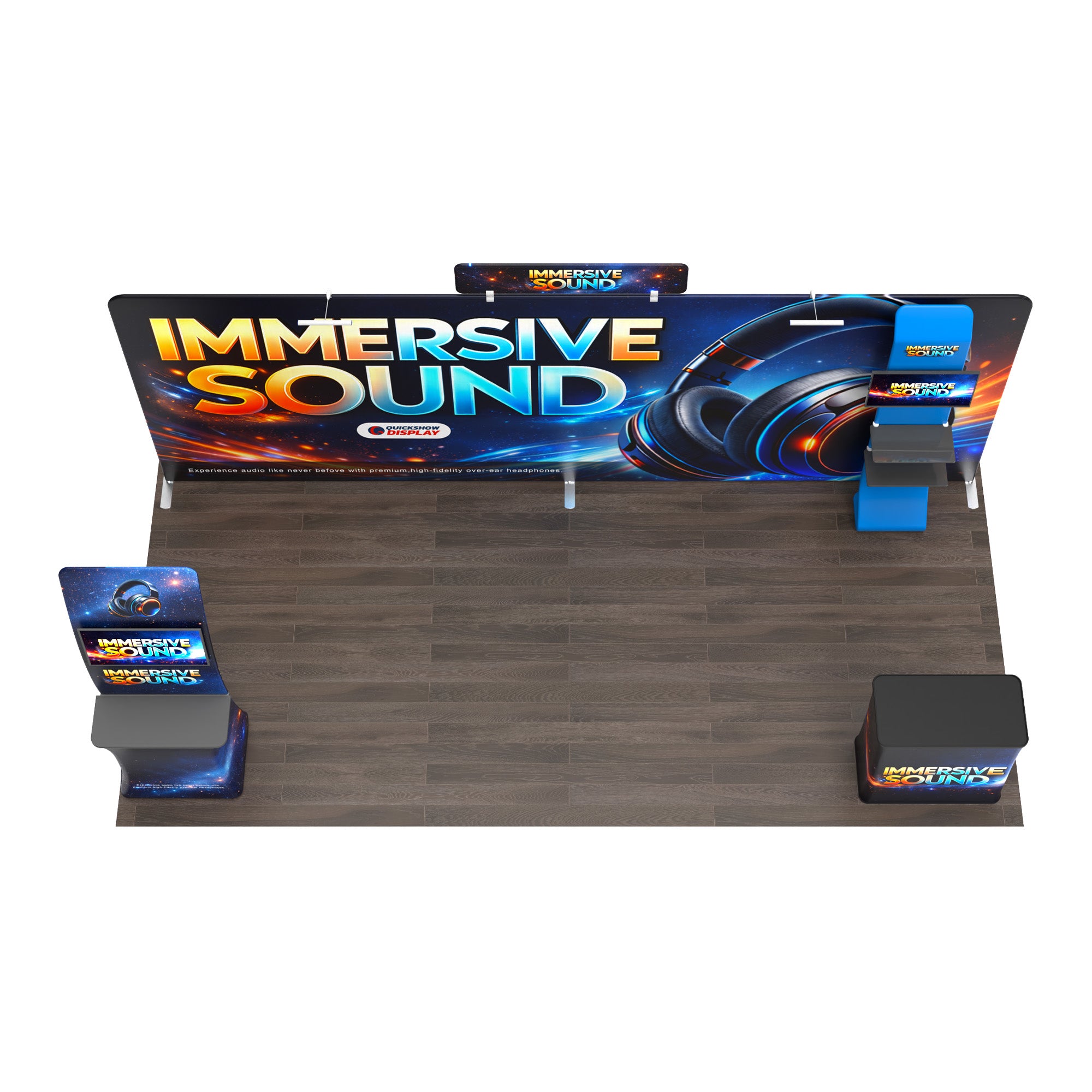 20ft TenseFlex™ MAX Booth-Straight - QuickShowDisplay