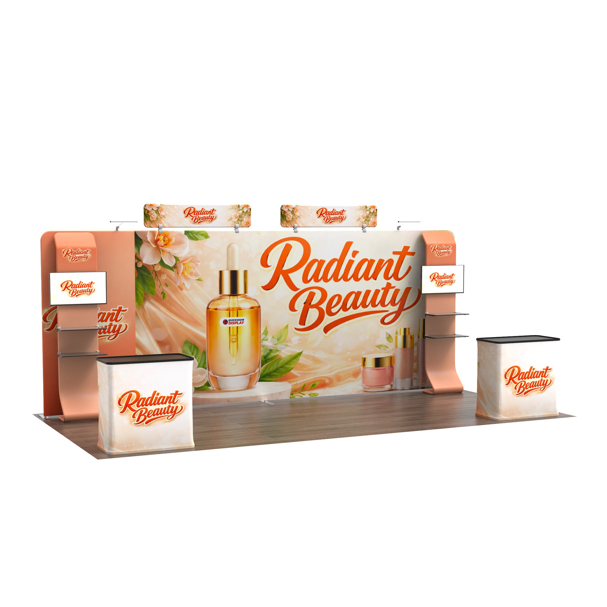 20ft TenseFlex™ PRO Booth-Straight - QuickShowDisplay