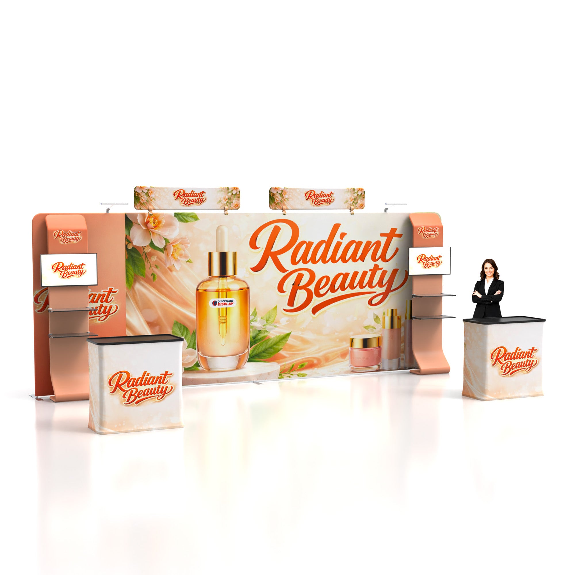 20ft TenseFlex™ PRO Booth-Straight - QuickShowDisplay