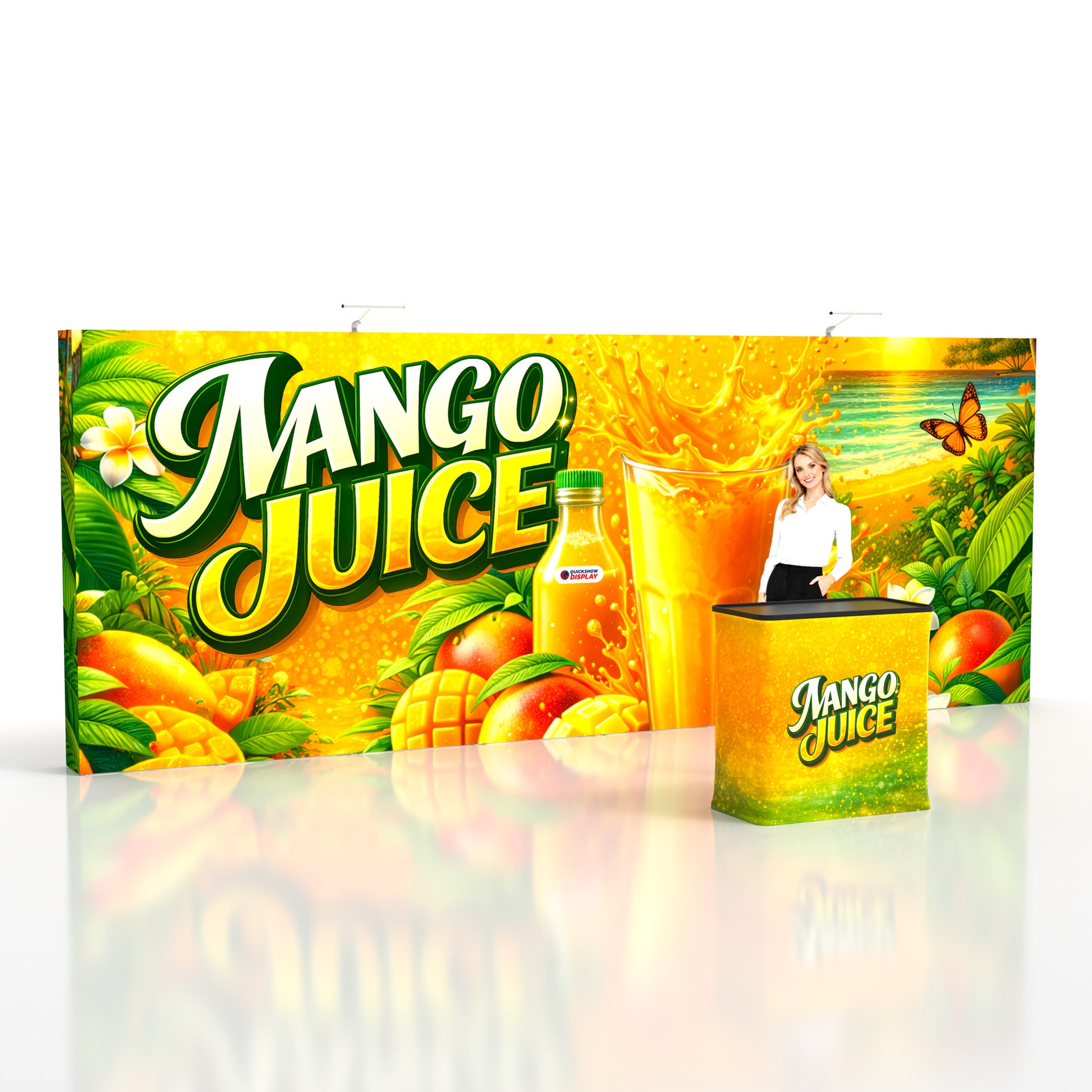 20ft TensePop™ Booth-Straight - QuickShowDisplay