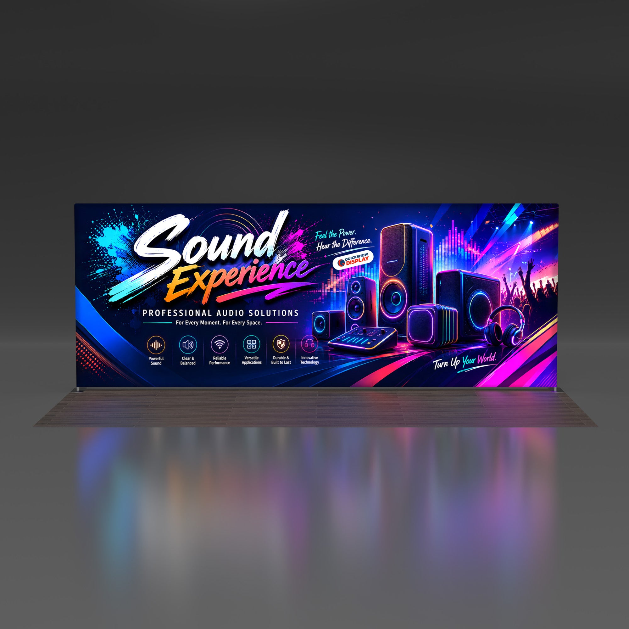20ft TenseLight™ Backlit Tension Fabric Display - QuickShowDisplay