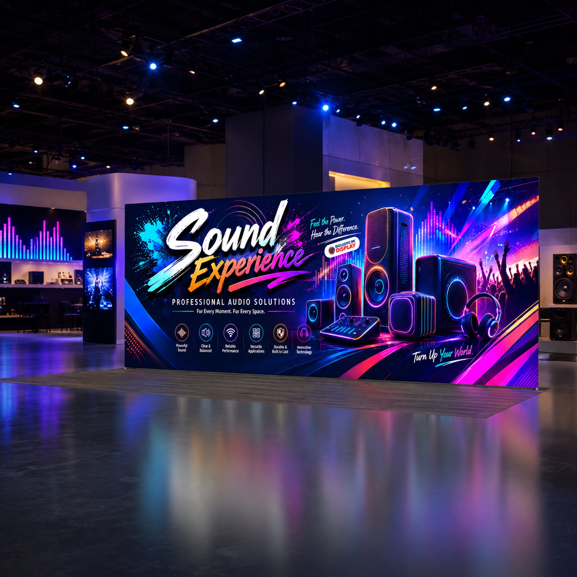 20ft TenseLight™ Backlit Tension Fabric Display - QuickShowDisplay
