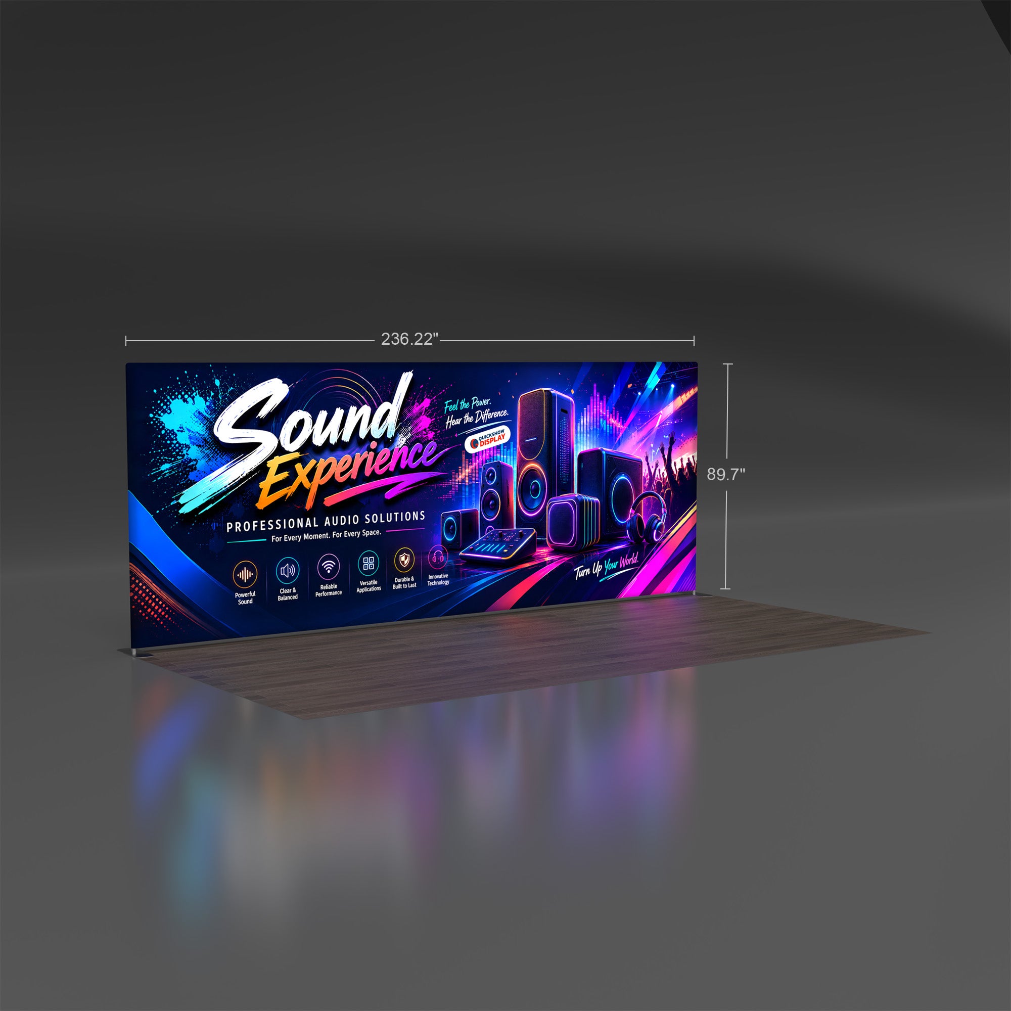 20ft TenseLight™ Backlit Tension Fabric Display - QuickShowDisplay