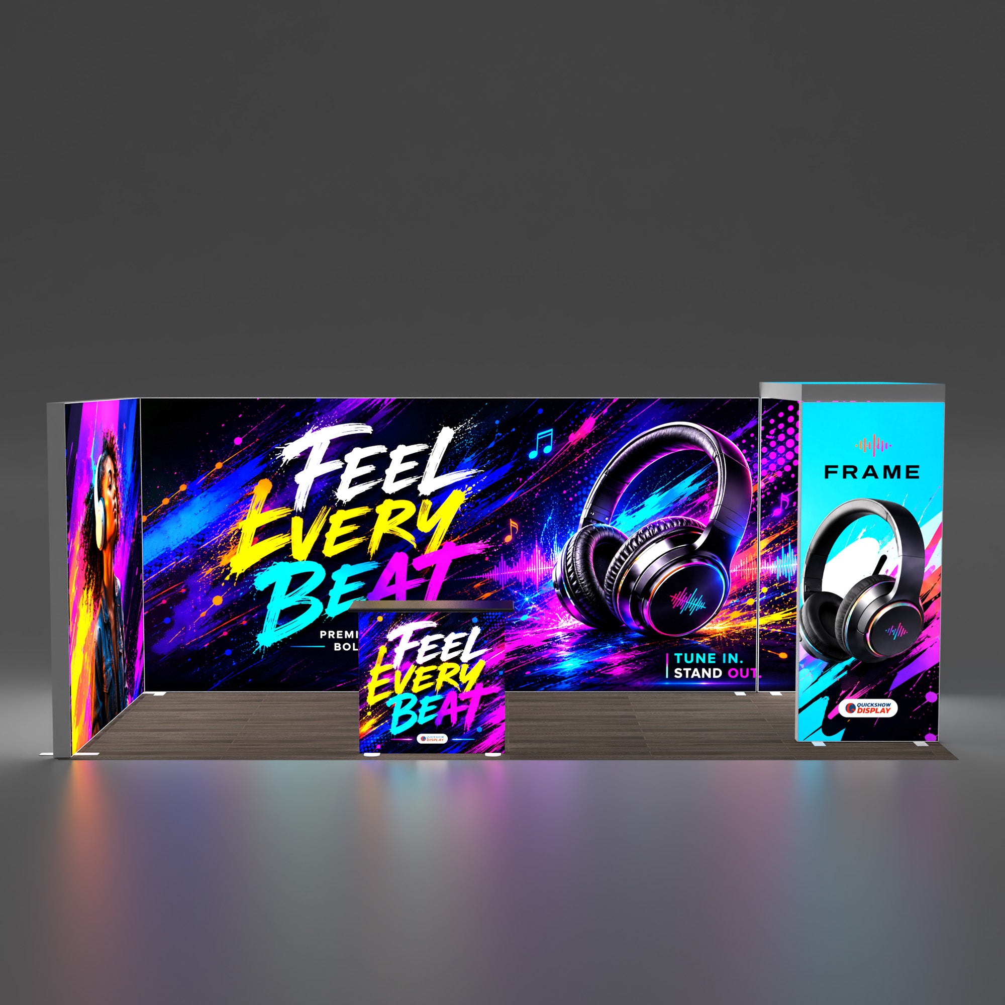 20ft EdgeLumi™ Booth Kit A | Large-Format Backlit SEG Trade Show Display