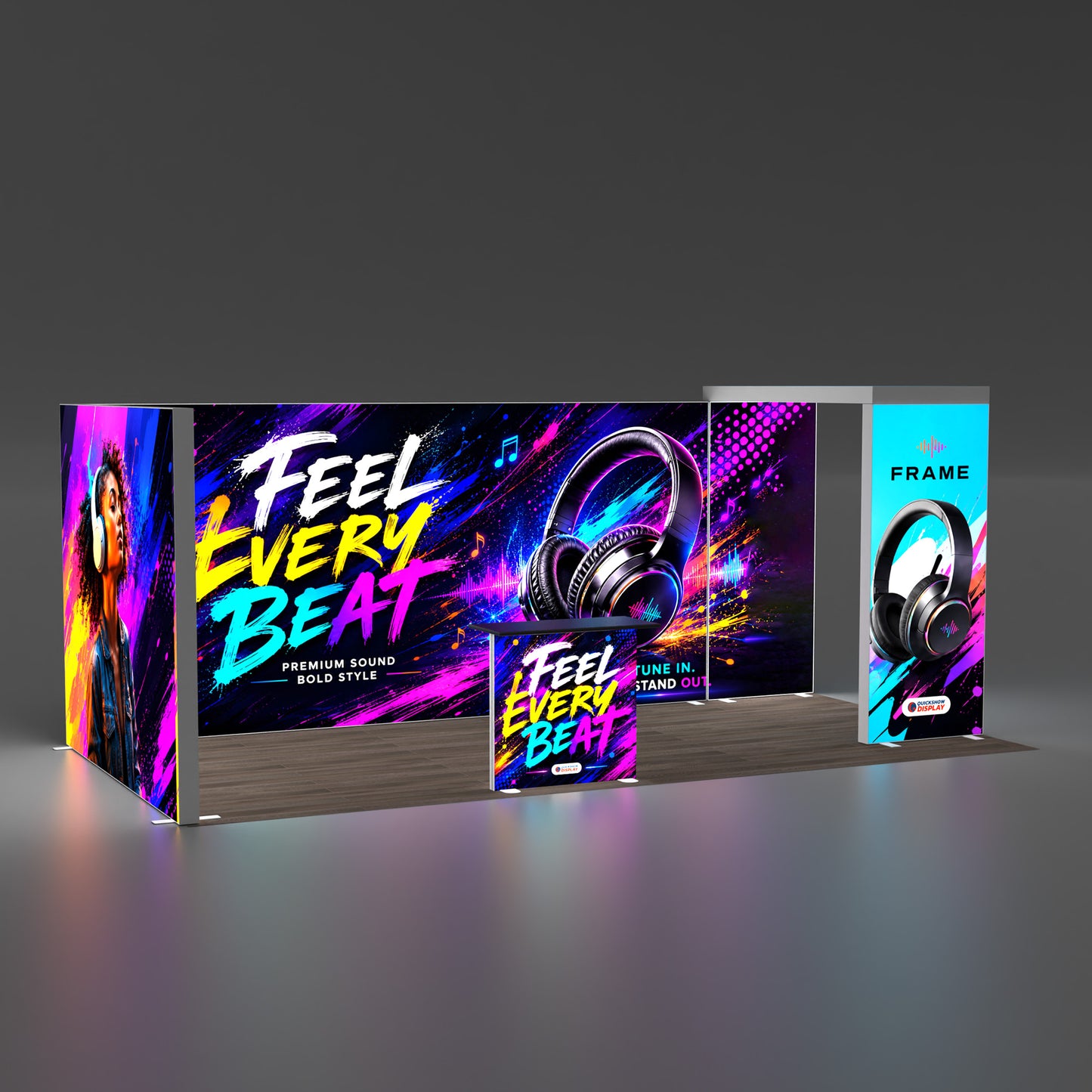 20ft EdgeLumi™ Booth Kit A | Large-Format Backlit SEG Trade Show Display