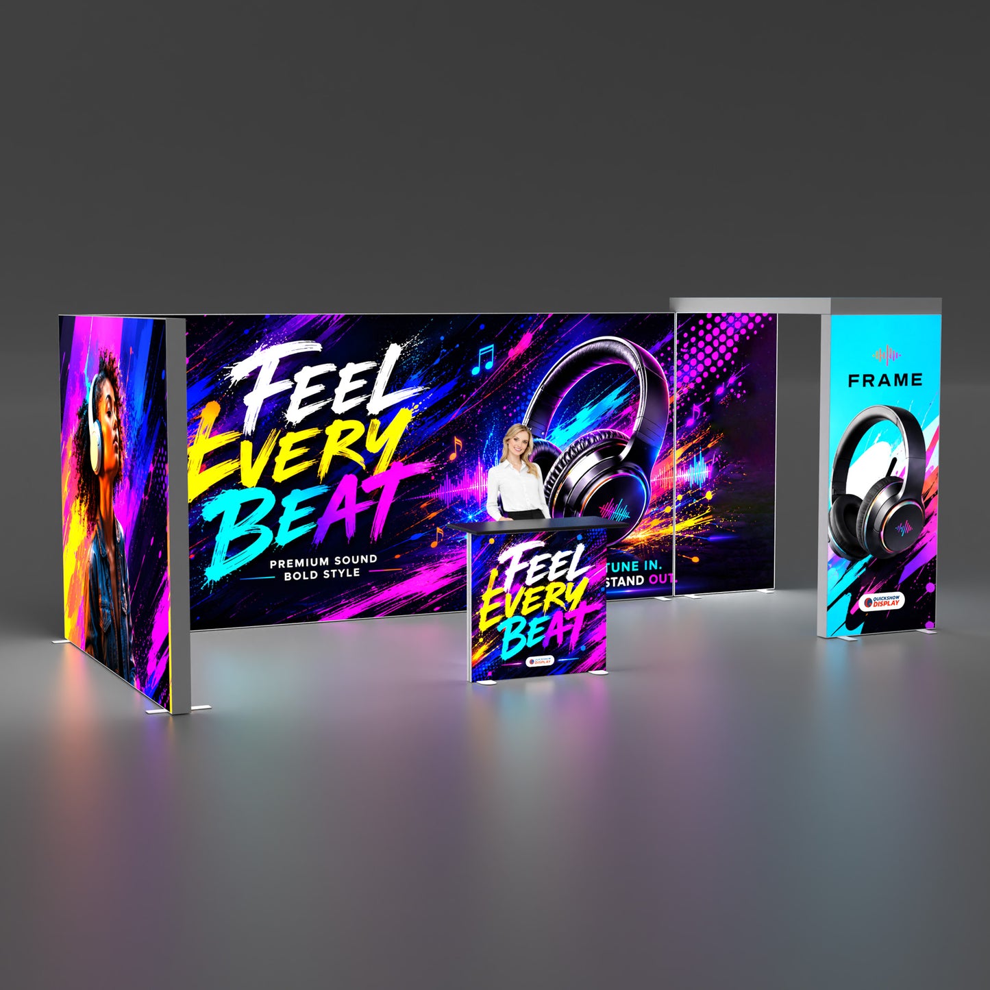 20ft EdgeLumi™ Booth Kit A | Large-Format Backlit SEG Trade Show Display
