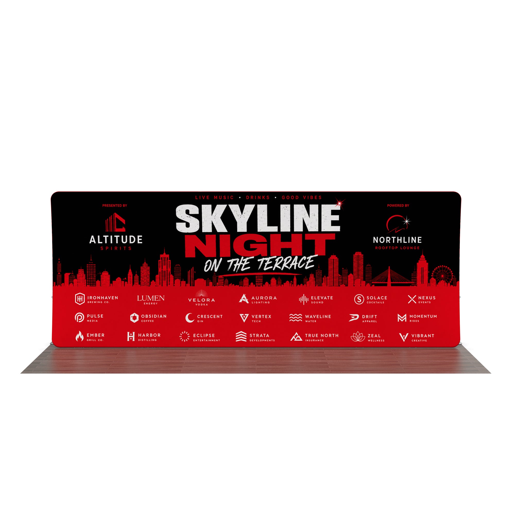 20ft TenseFlex™ U-Shaped Fabric Backdrop Display