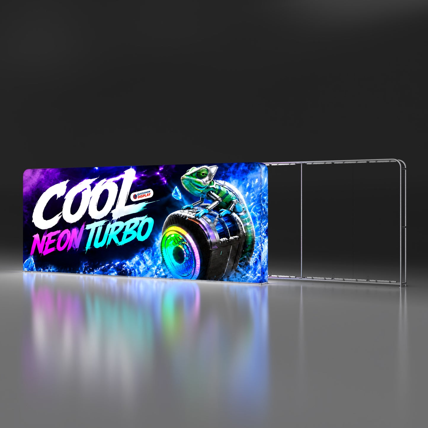 20ft TenseLight™ Backlit Backdrop with Stabilizing Feet - QuickShowDisplay