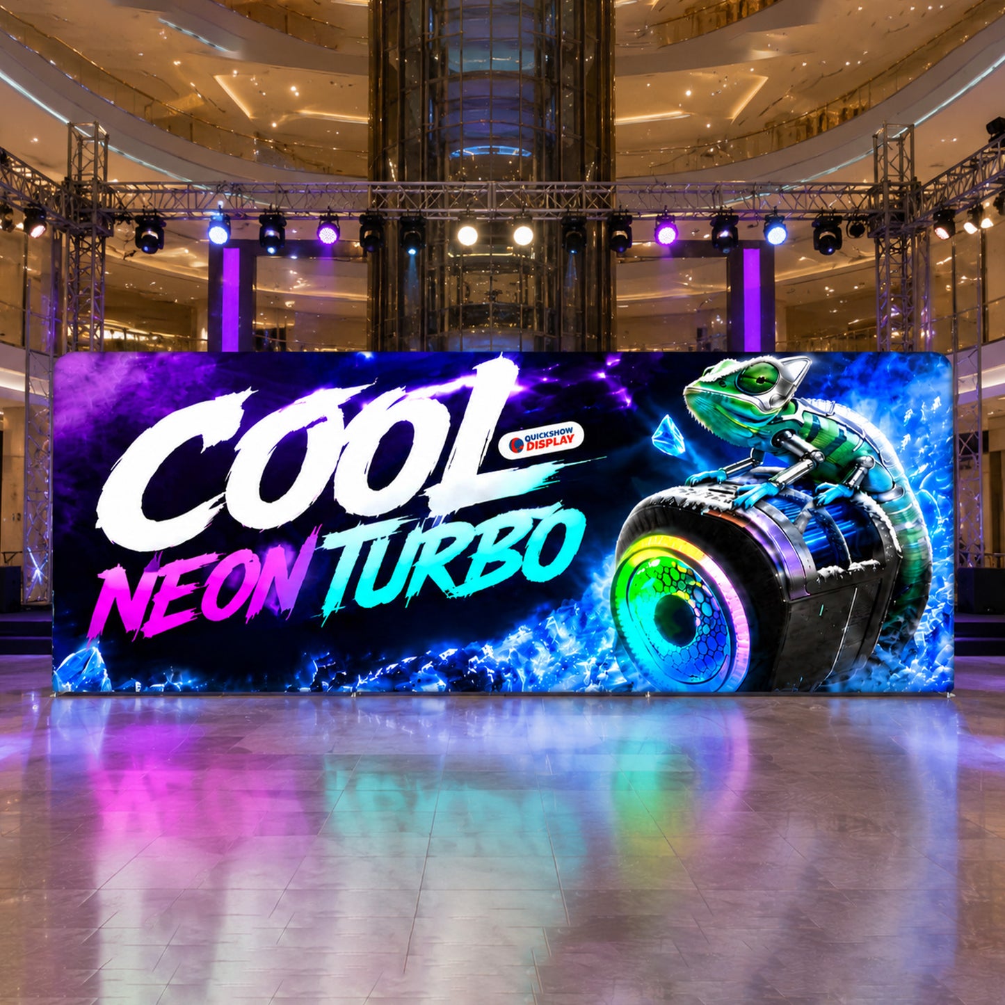 20ft TenseLight™ Backlit Backdrop with Stabilizing Feet - QuickShowDisplay