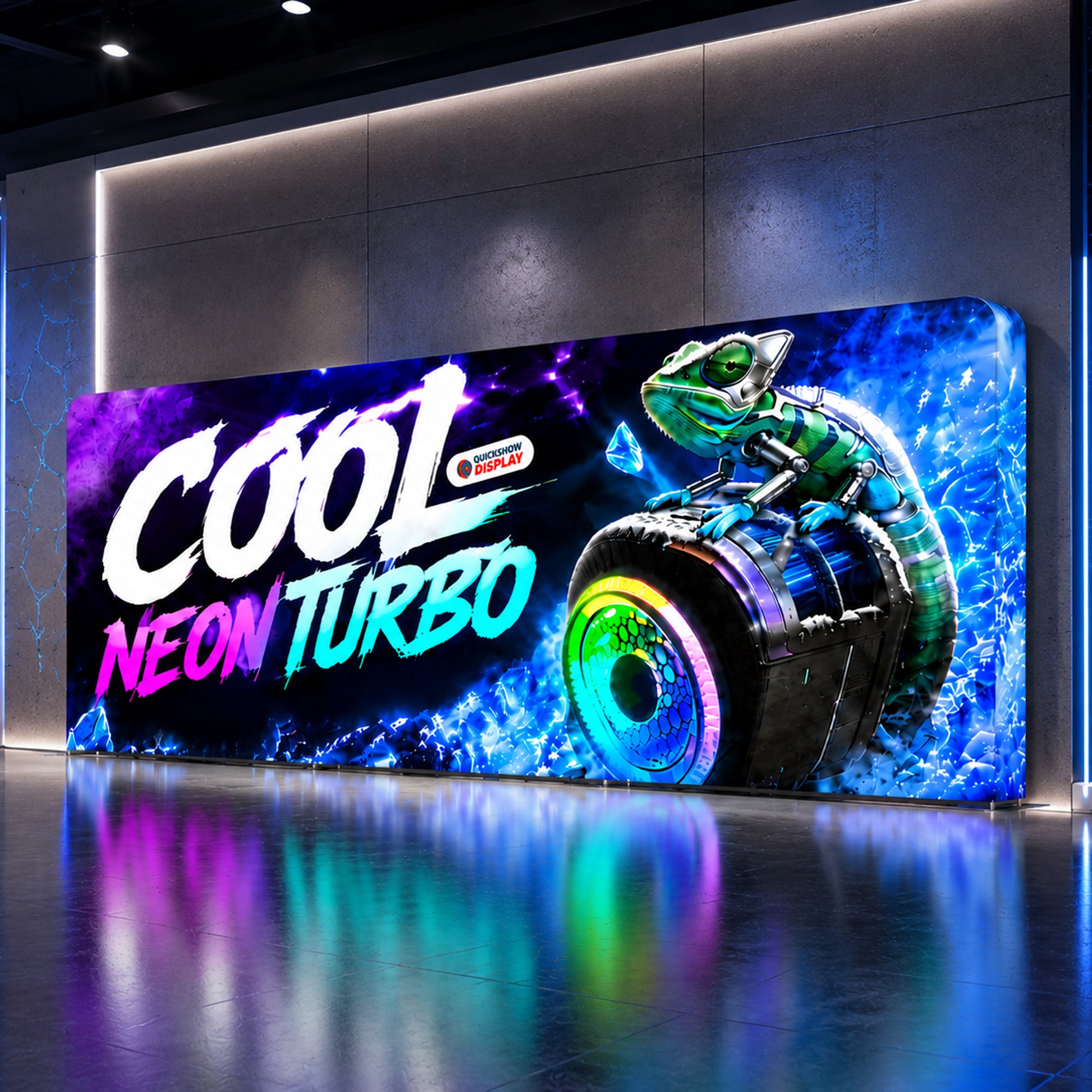 20ft TenseLight™ Backlit Backdrop with Stabilizing Feet - QuickShowDisplay