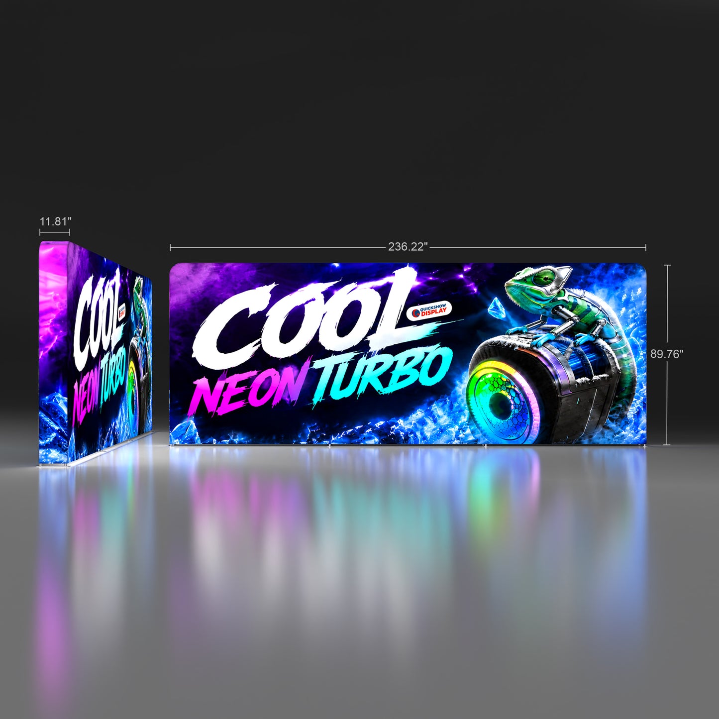 20ft TenseLight™ Backlit Backdrop with Stabilizing Feet - QuickShowDisplay