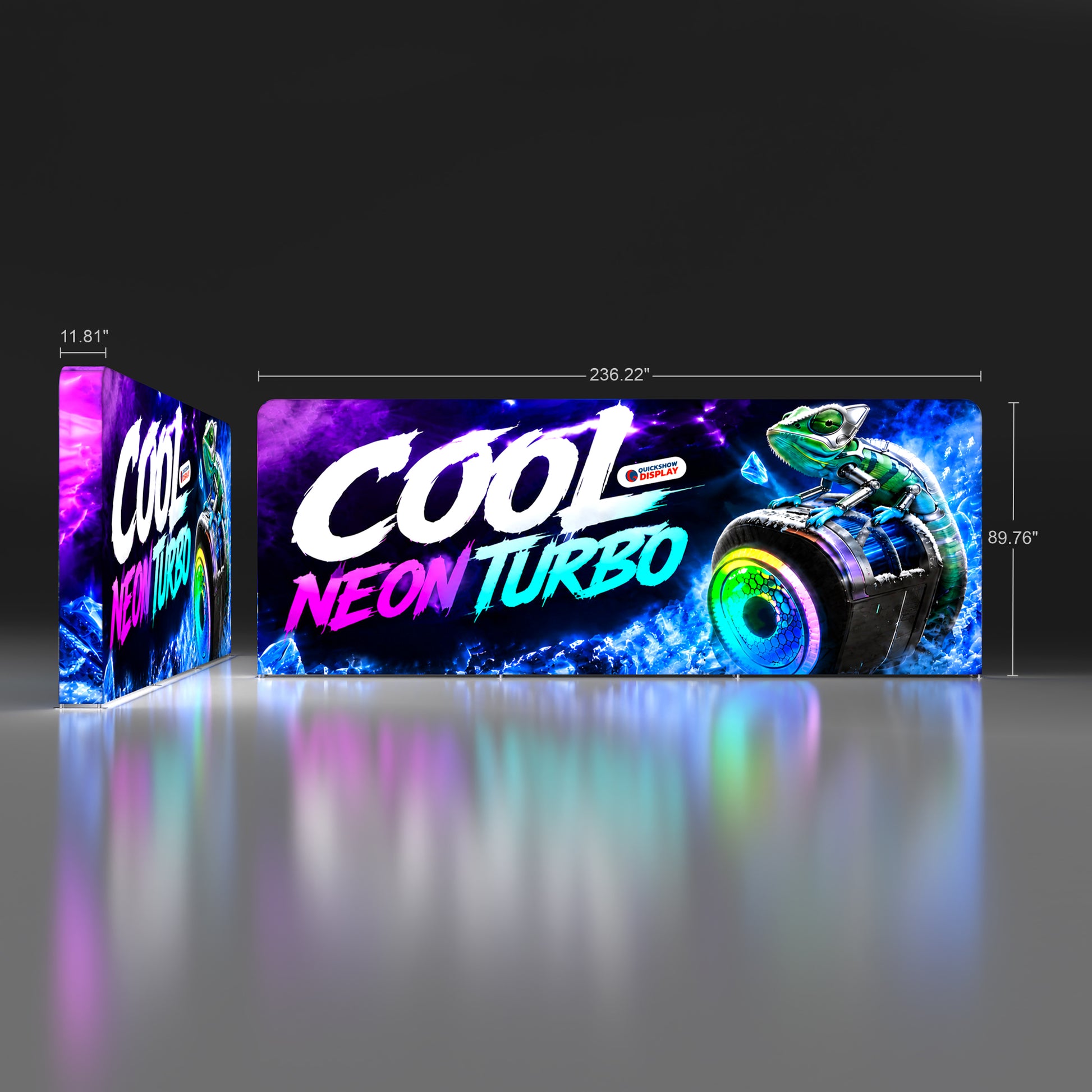 20ft TenseLight™ Backlit Backdrop with Stabilizing Feet - QuickShowDisplay
