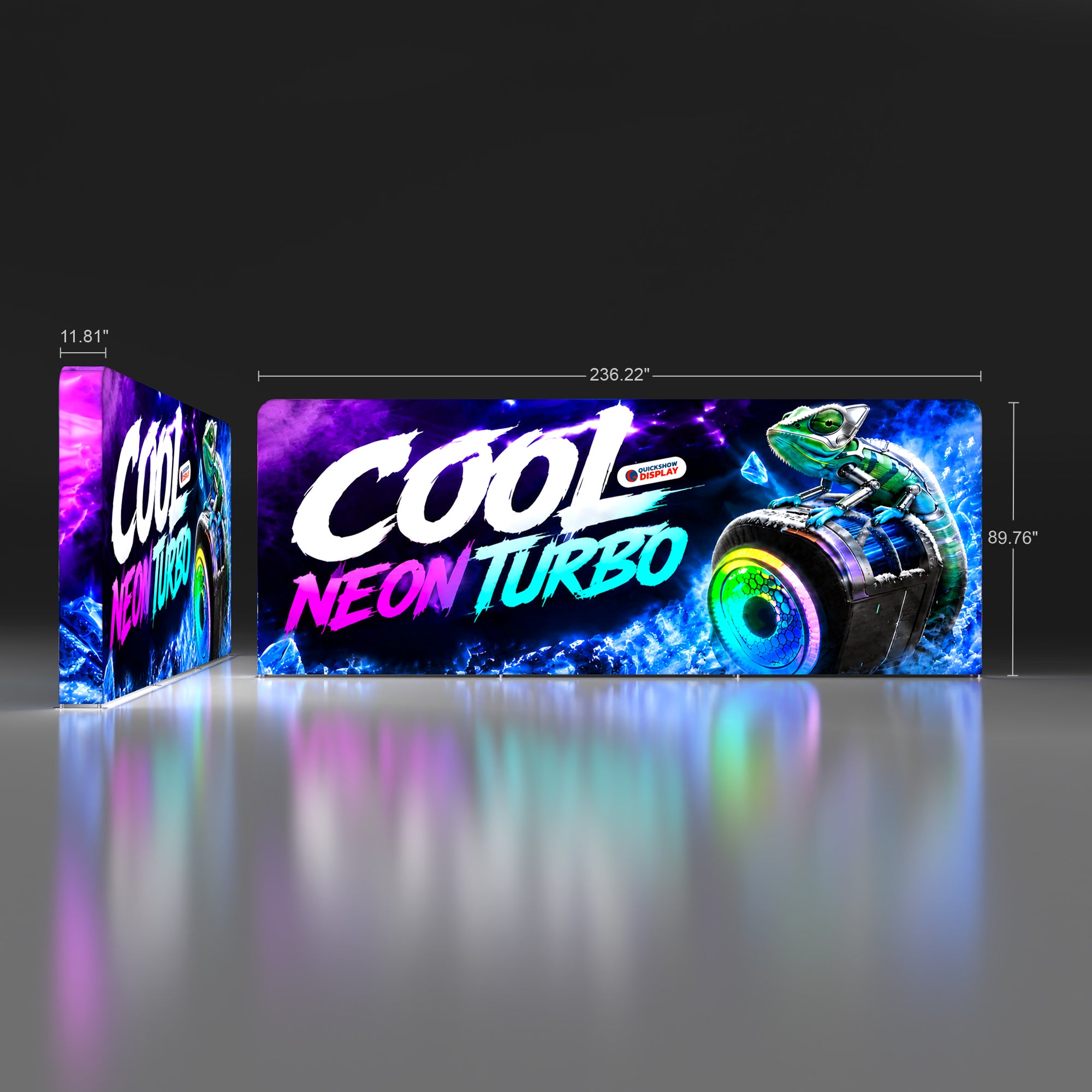 20ft TenseLight™ Backlit Backdrop with Stabilizing Feet - QuickShowDisplay