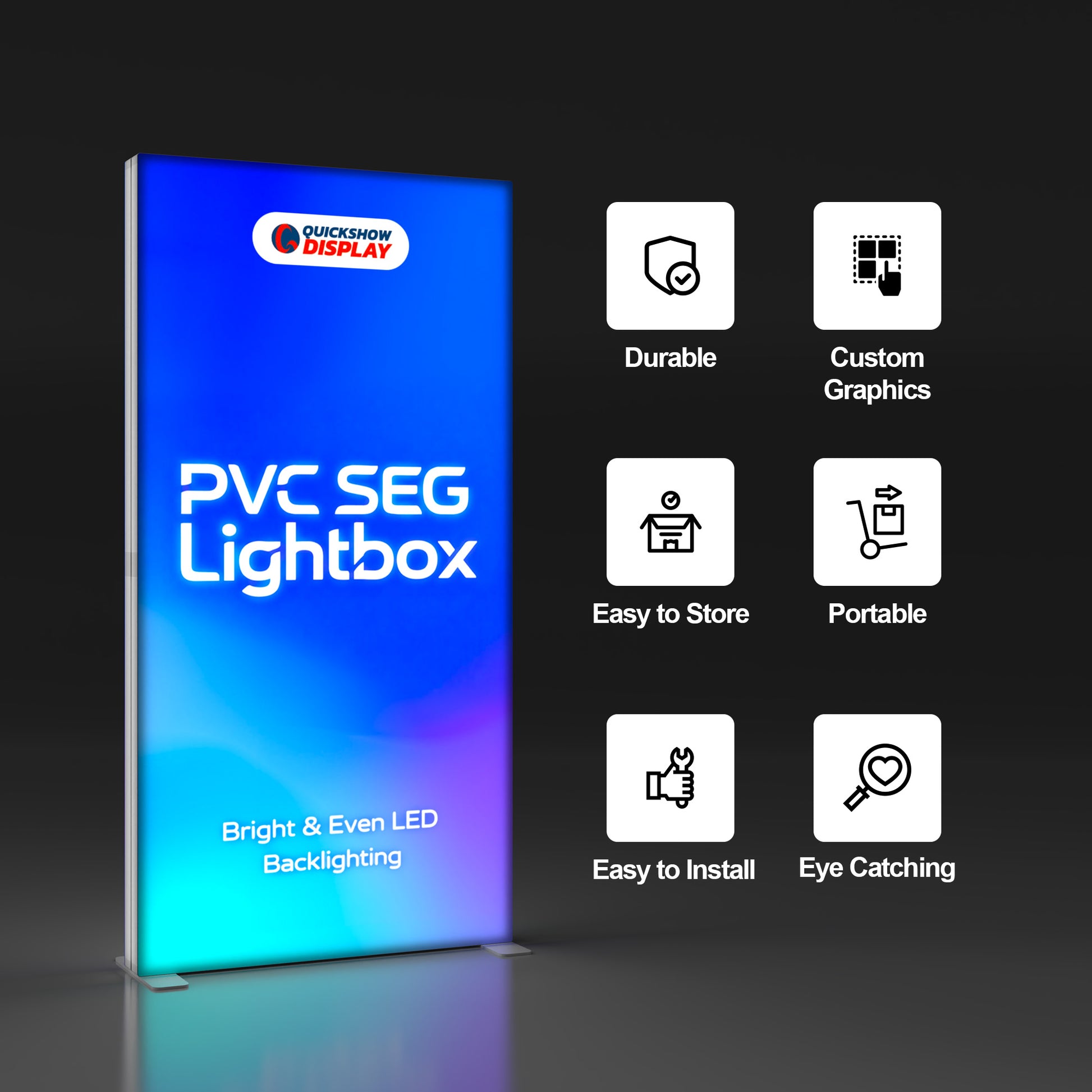 20x7.9ft PVC SEG Lightboxes - QuickShowDisplay
