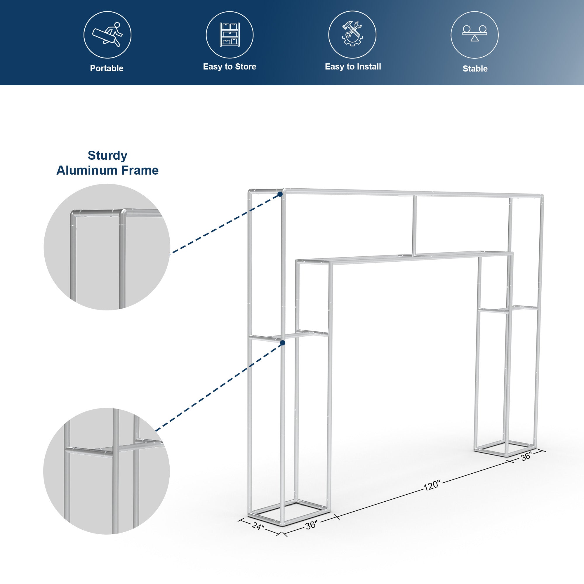 Custom 360 Brand Visibility Rectangle Trade Show Arch Display - QuickShowDisplay