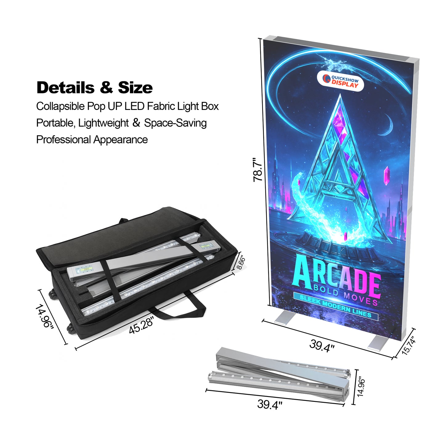 3.3x6.6ft EdgeLumi™ Collapsible SEG Lightboxes