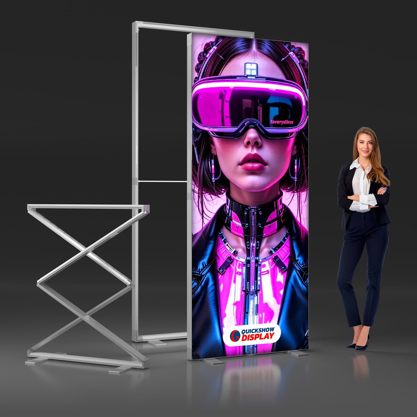 3.3x7.9ft EdgeLumi™ Collapsible SEG Lightboxes - QuickShowDisplay
