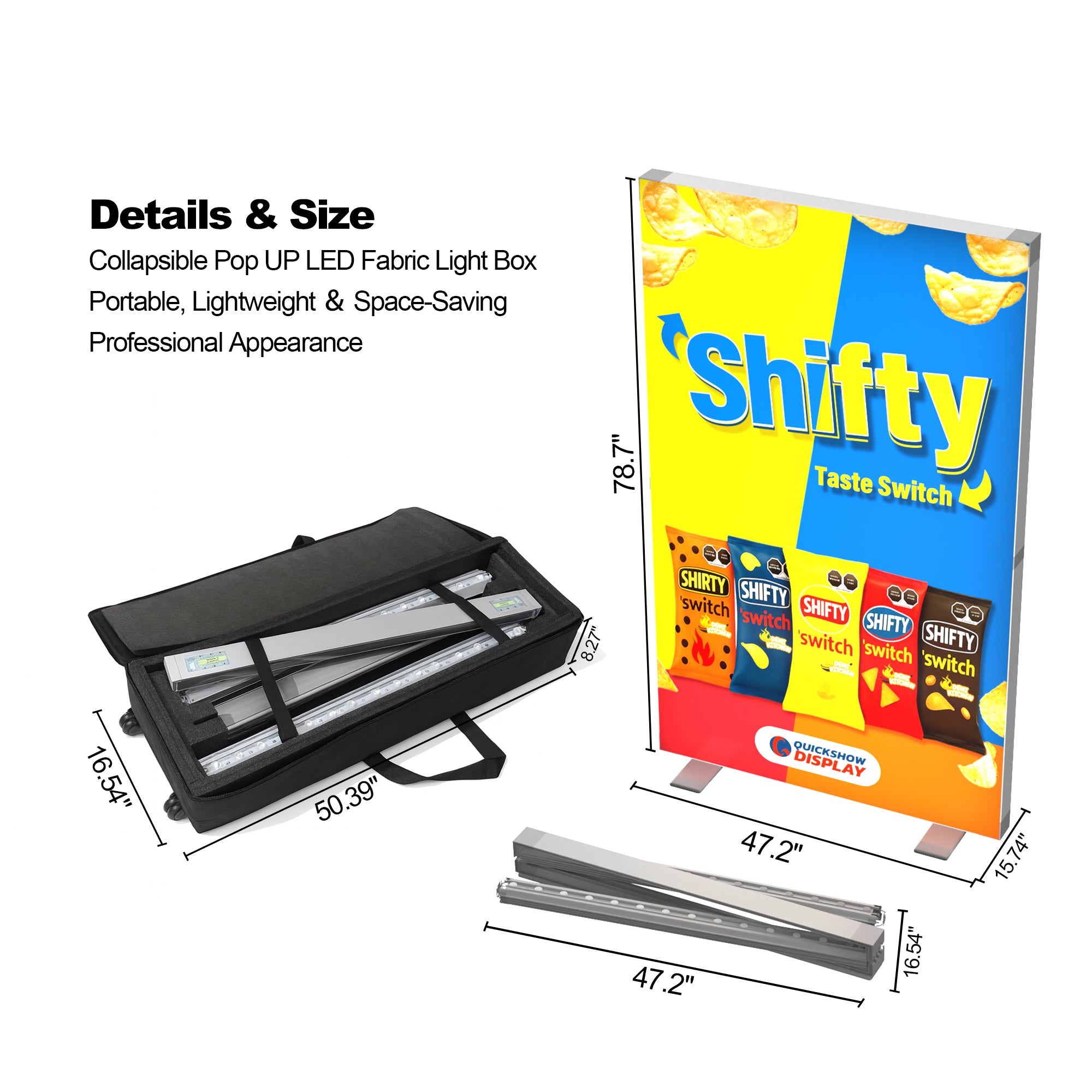 3.9x6.6ft EdgeLumi™ Collapsible SEG Lightboxes