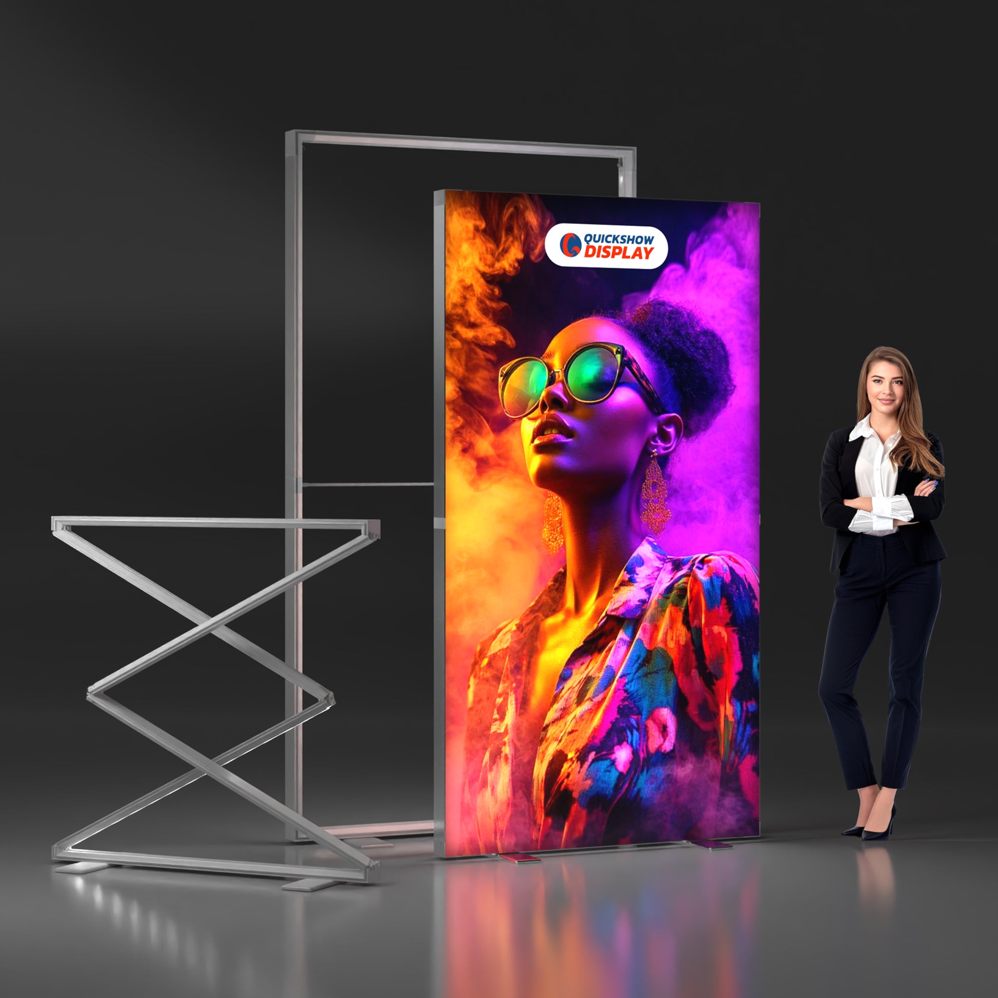 3.9x7.4ft EdgeLumi™ Collapsible SEG Lightboxes - QuickShowDisplay