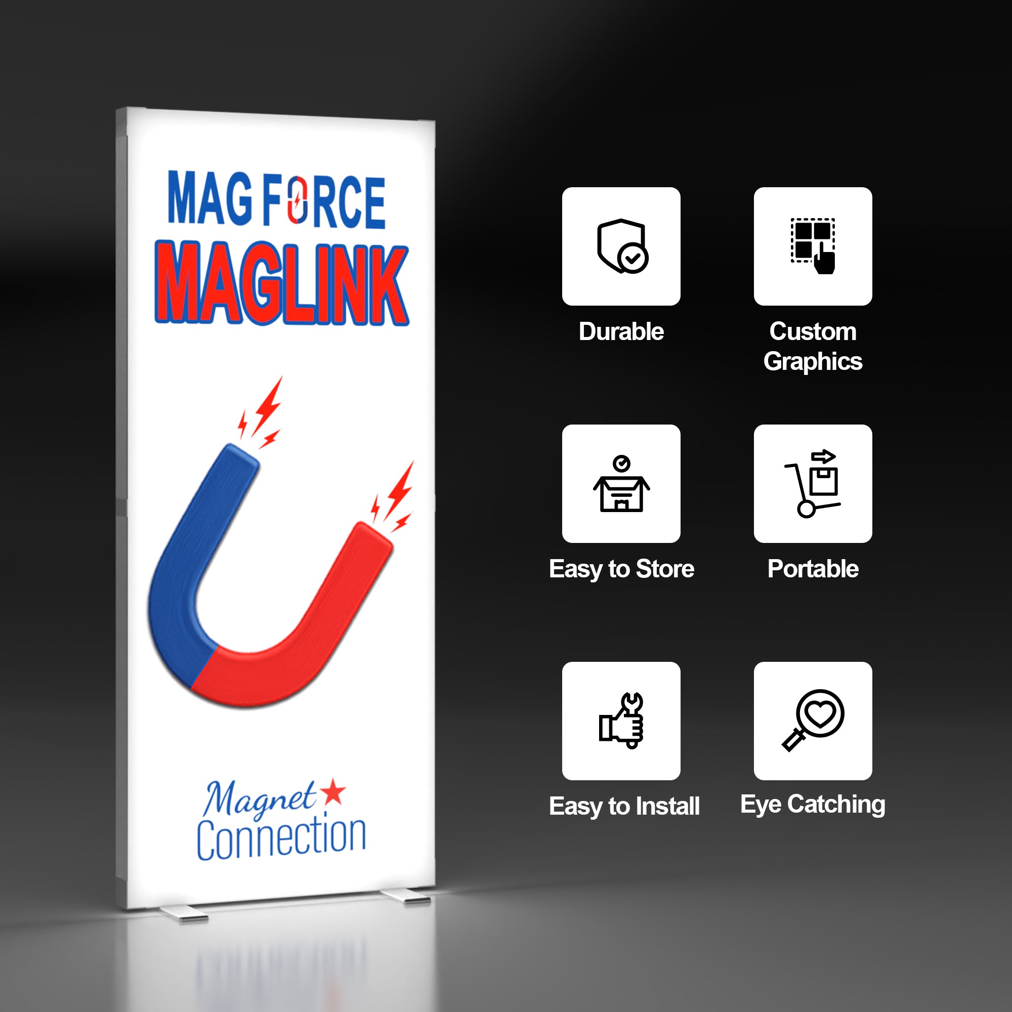 3.9x7.4ft EdgeLumi™ Collapsible SEG Lightboxes - QuickShowDisplay