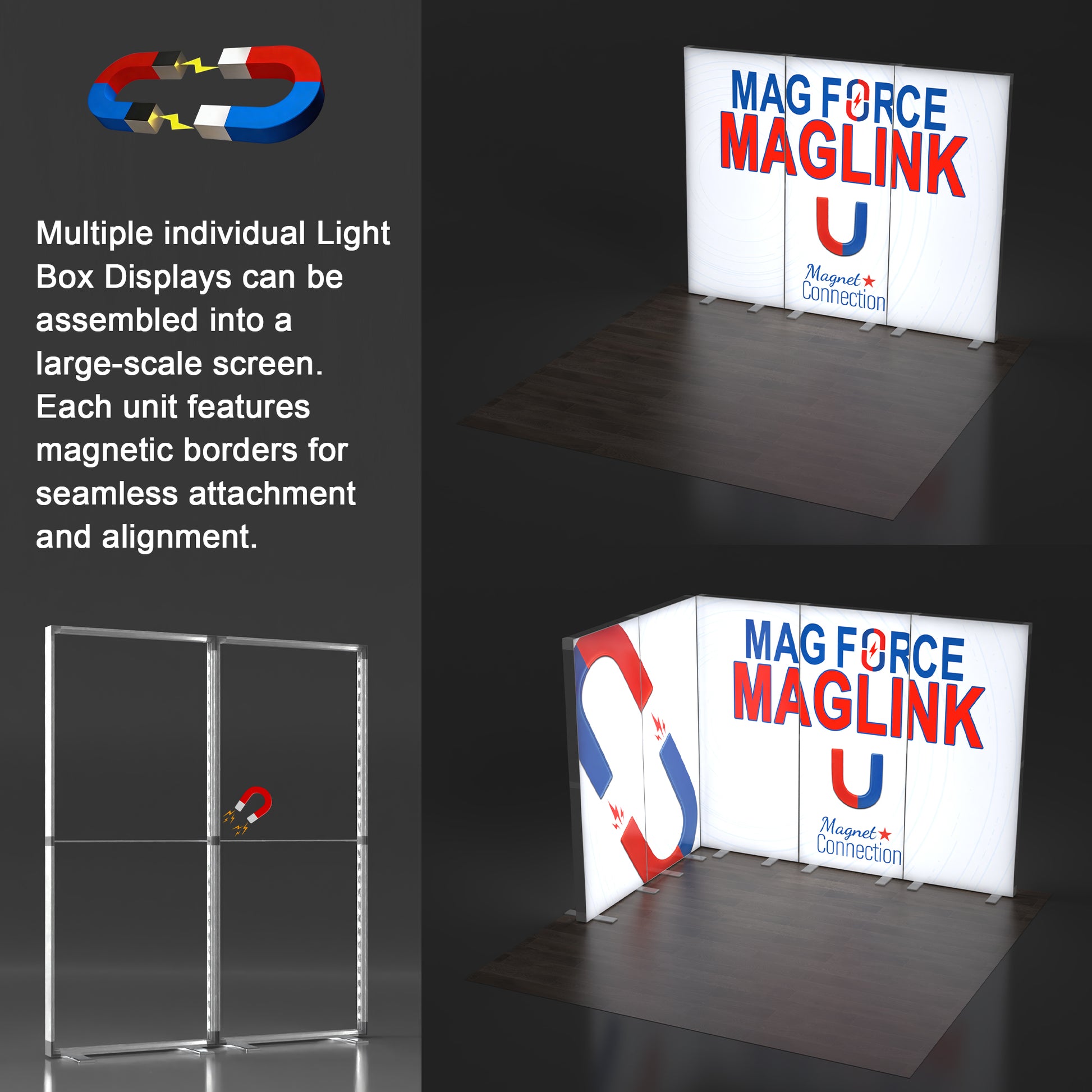 10ft EdgeLumi™ Collapsible Lightboxes Booth Kit - C - QuickShowDisplay
