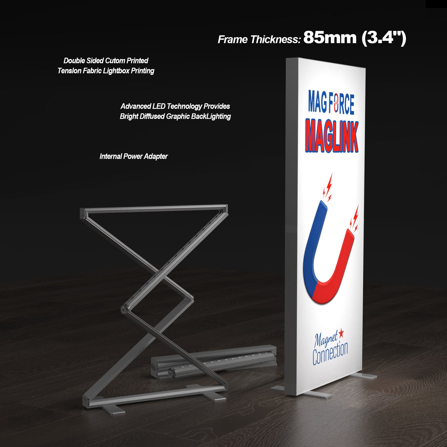 3.9x7.9ft EdgeLumi™ Collapsible SEG Lightboxes - QuickShowDisplay
