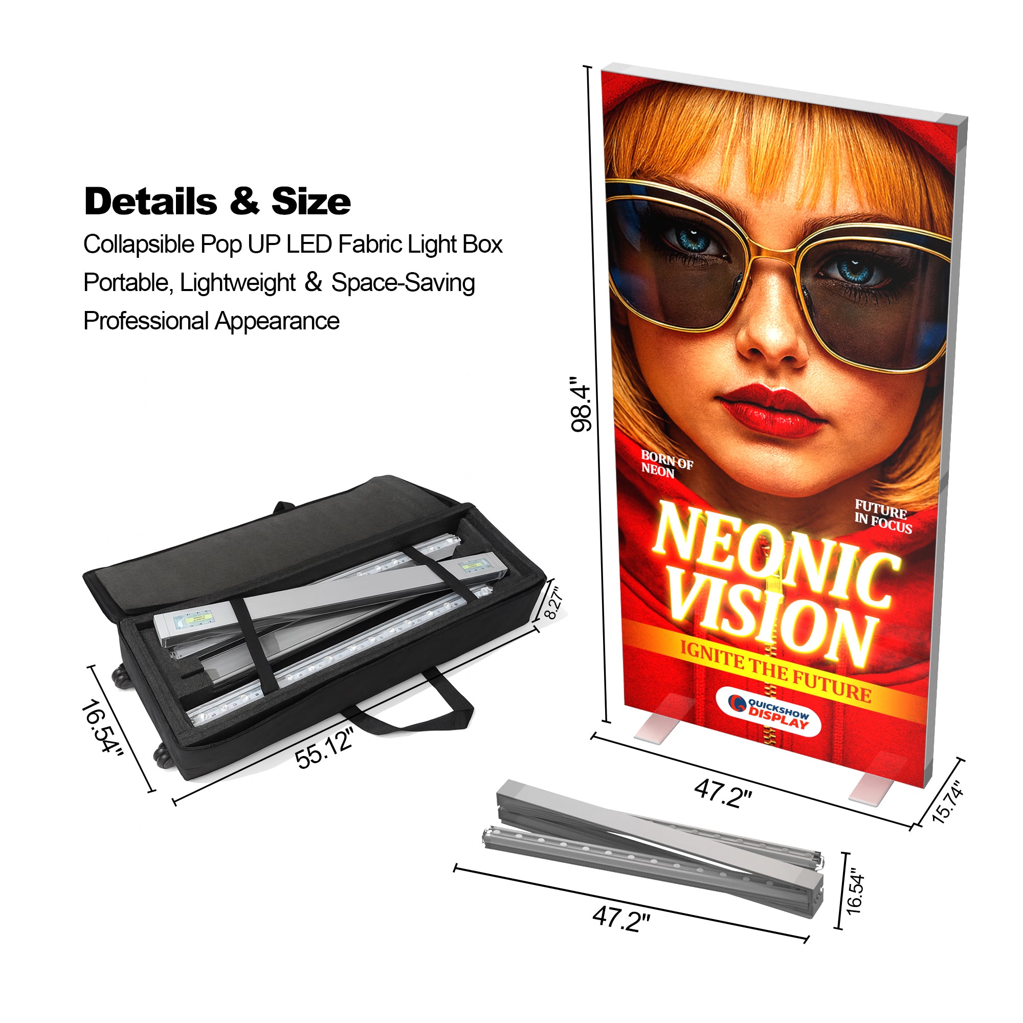 3.9x8.2ft EdgeLumi™ Collapsible SEG Lightboxes