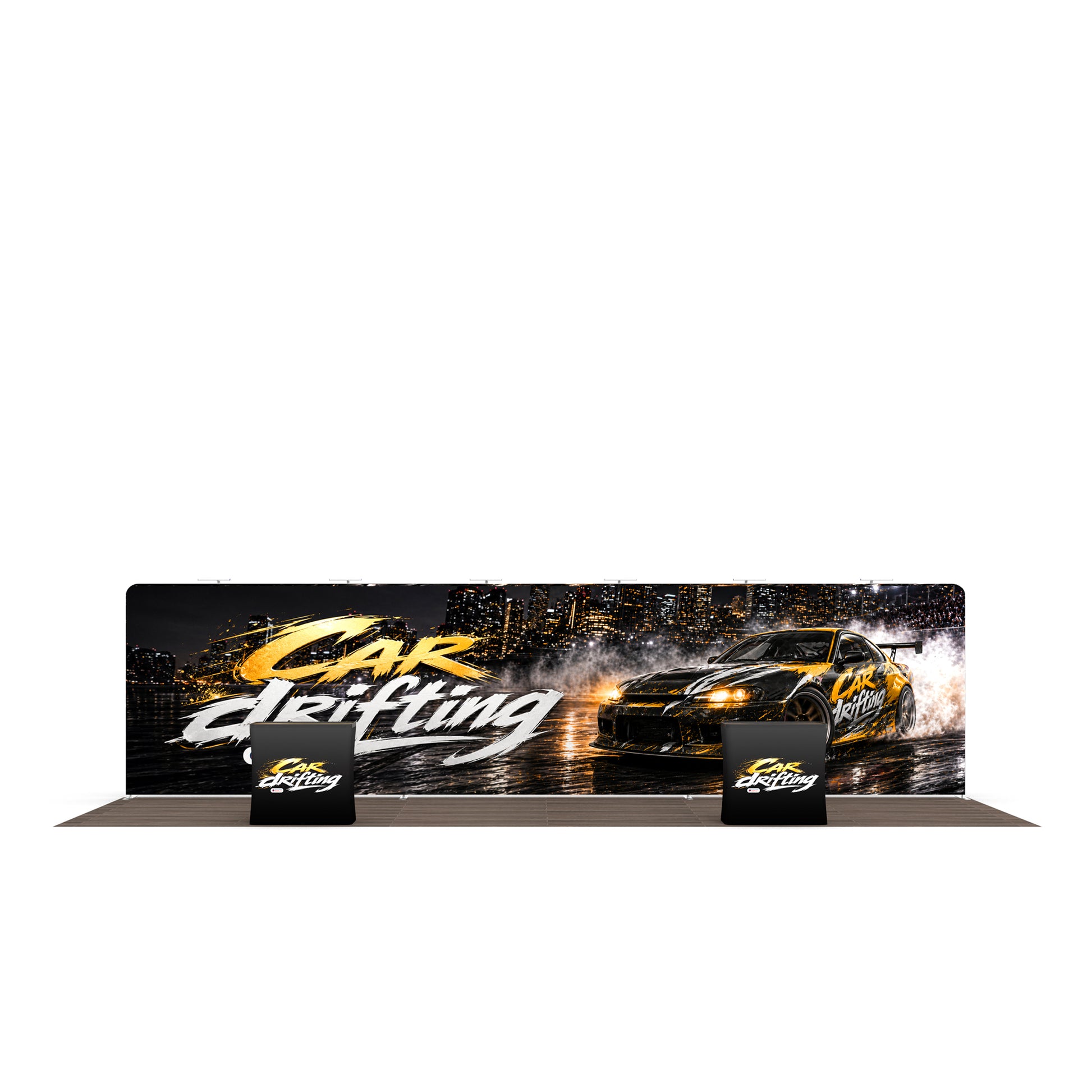 30ft TenseFlex™ Booth – Straight - QuickShowDisplay