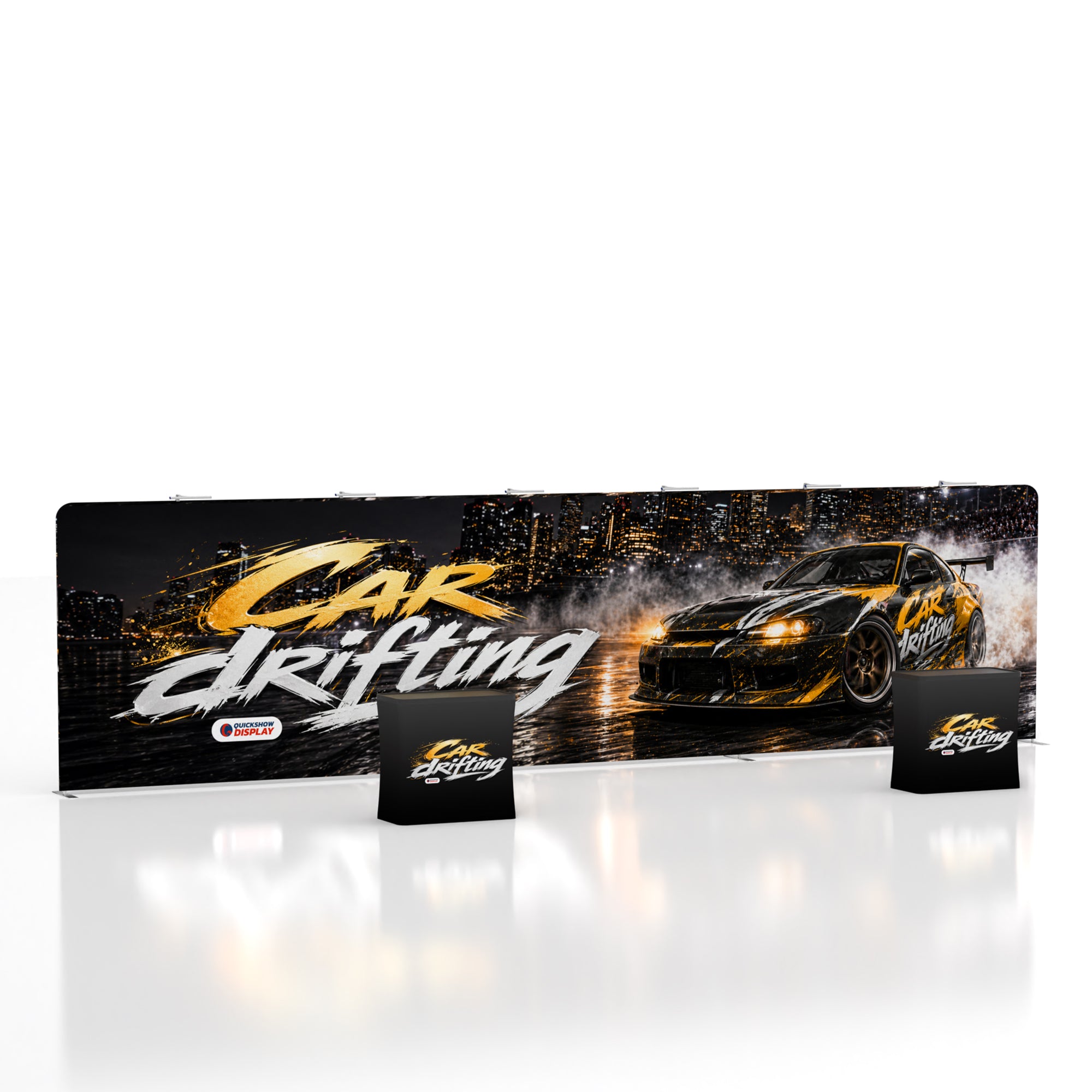 30ft TenseFlex™ Booth – Straight - QuickShowDisplay