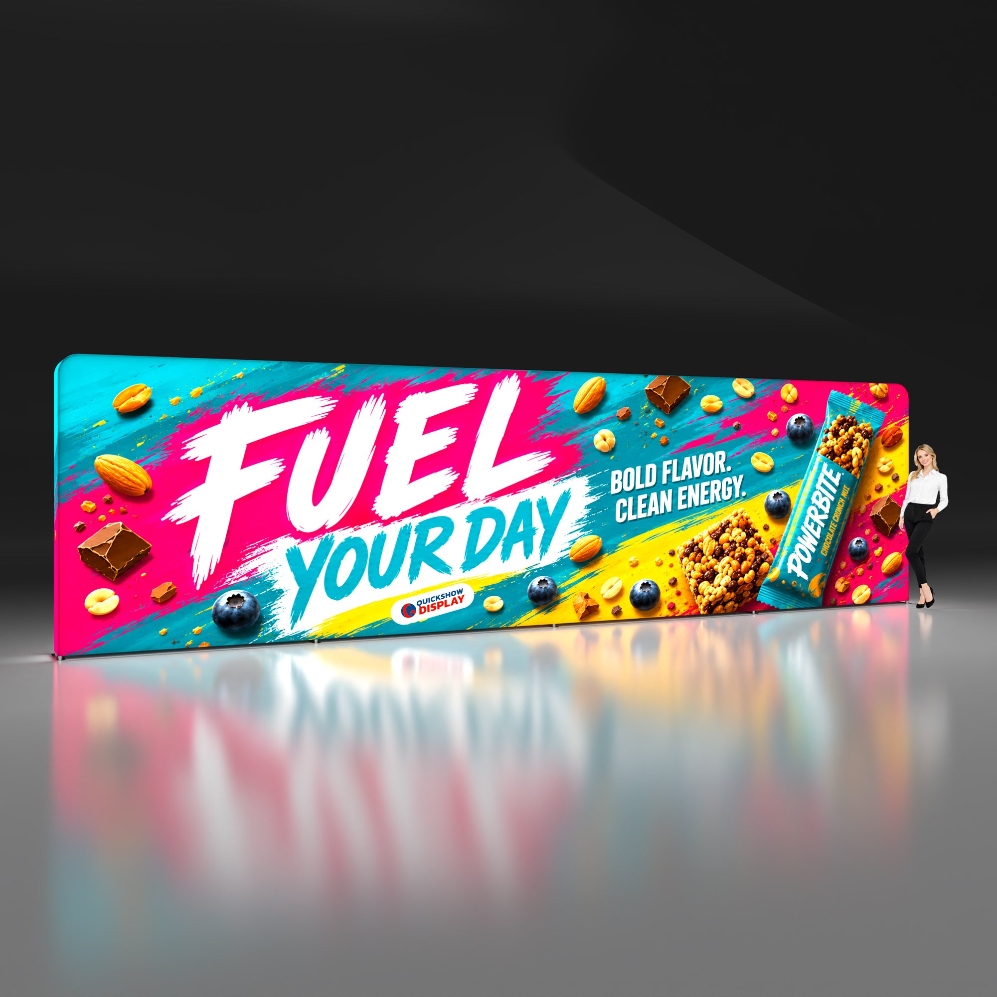 30ft TenseLight™ Backlit Backdrop with Stabilizing Feet