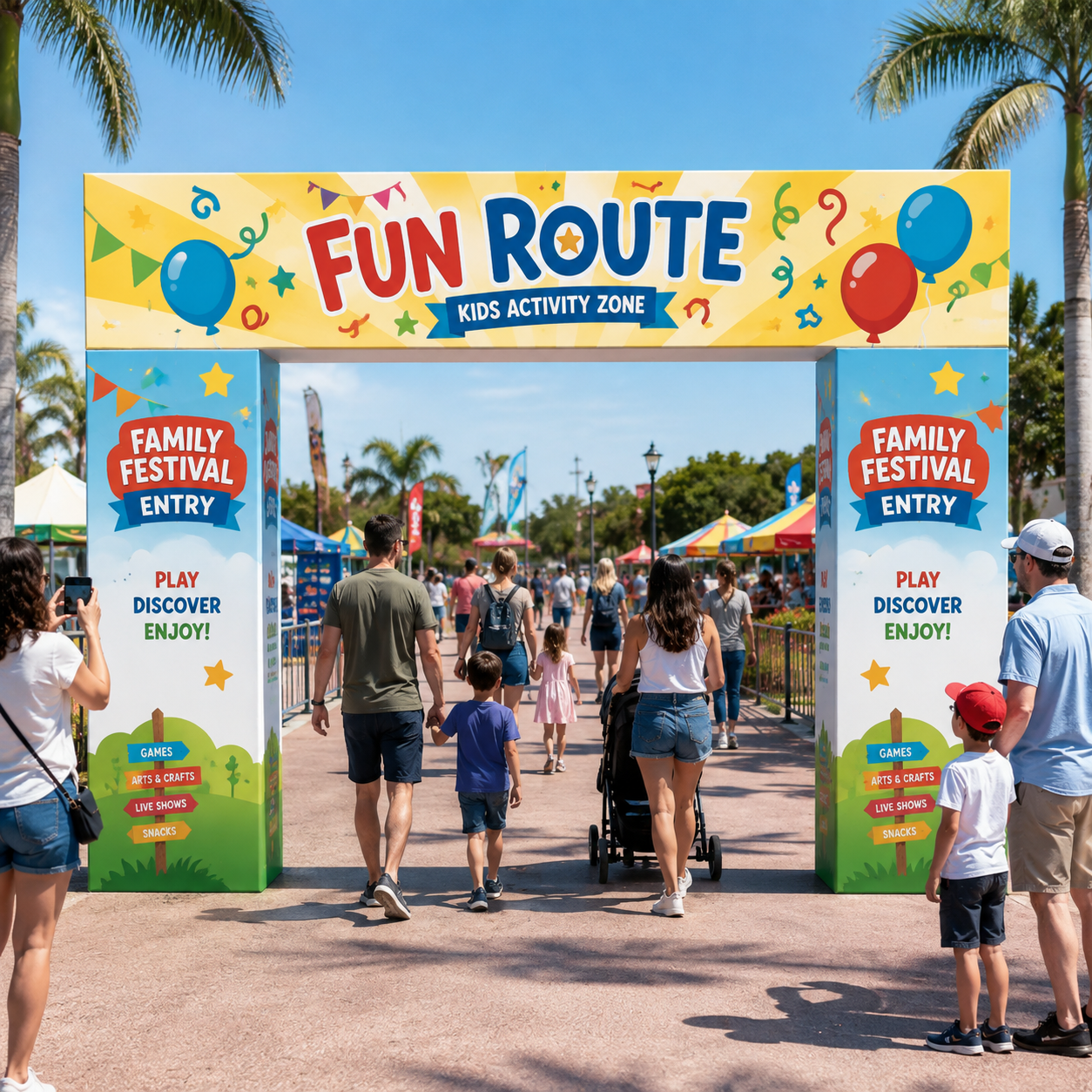 Custom Rectangular Event Entrance Arch Display - QuickShowDisplay