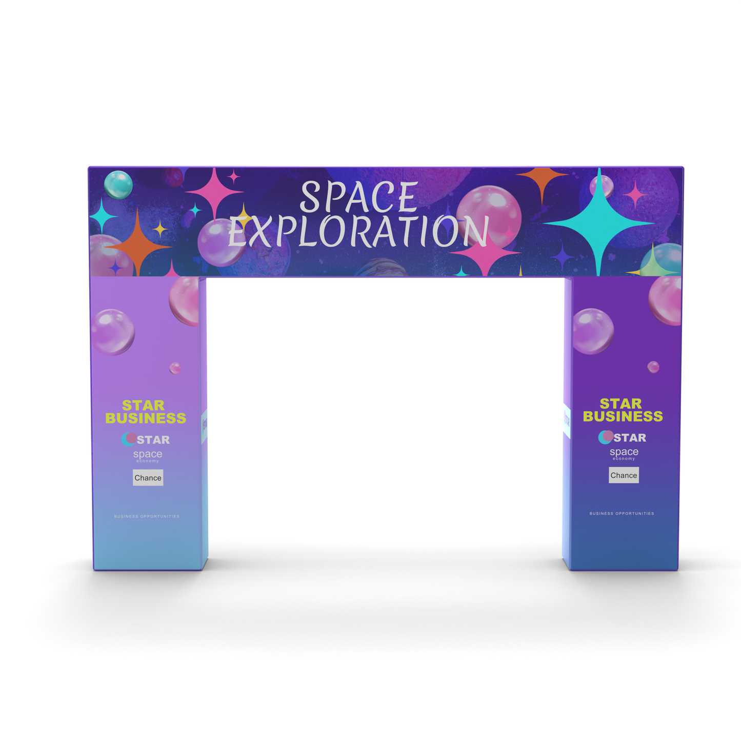 Custom 360 Brand Visibility Rectangle Trade Show Arch Display - QuickShowDisplay