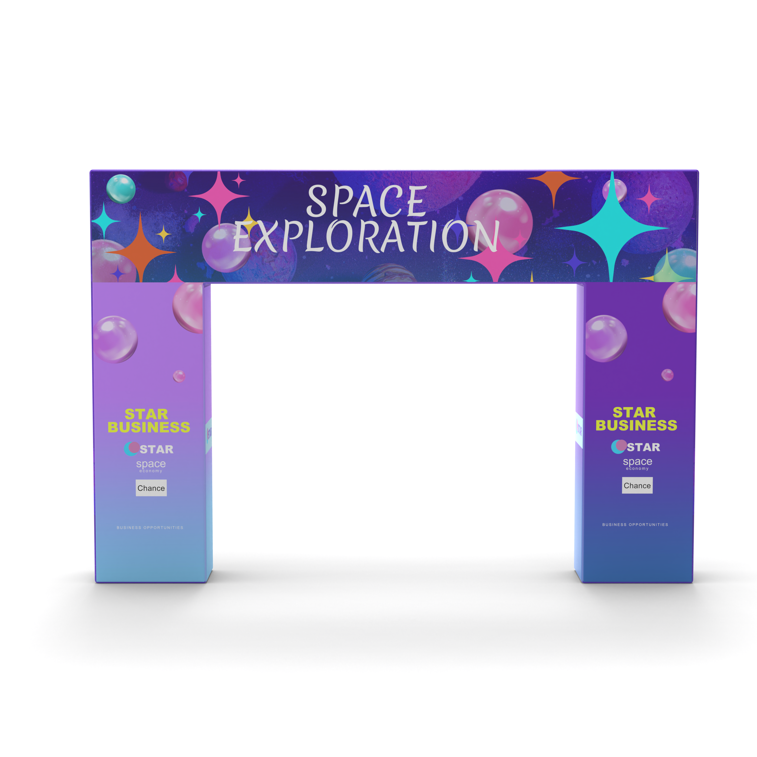 Custom 360 Brand Visibility Rectangle Trade Show Arch Display - QuickShowDisplay