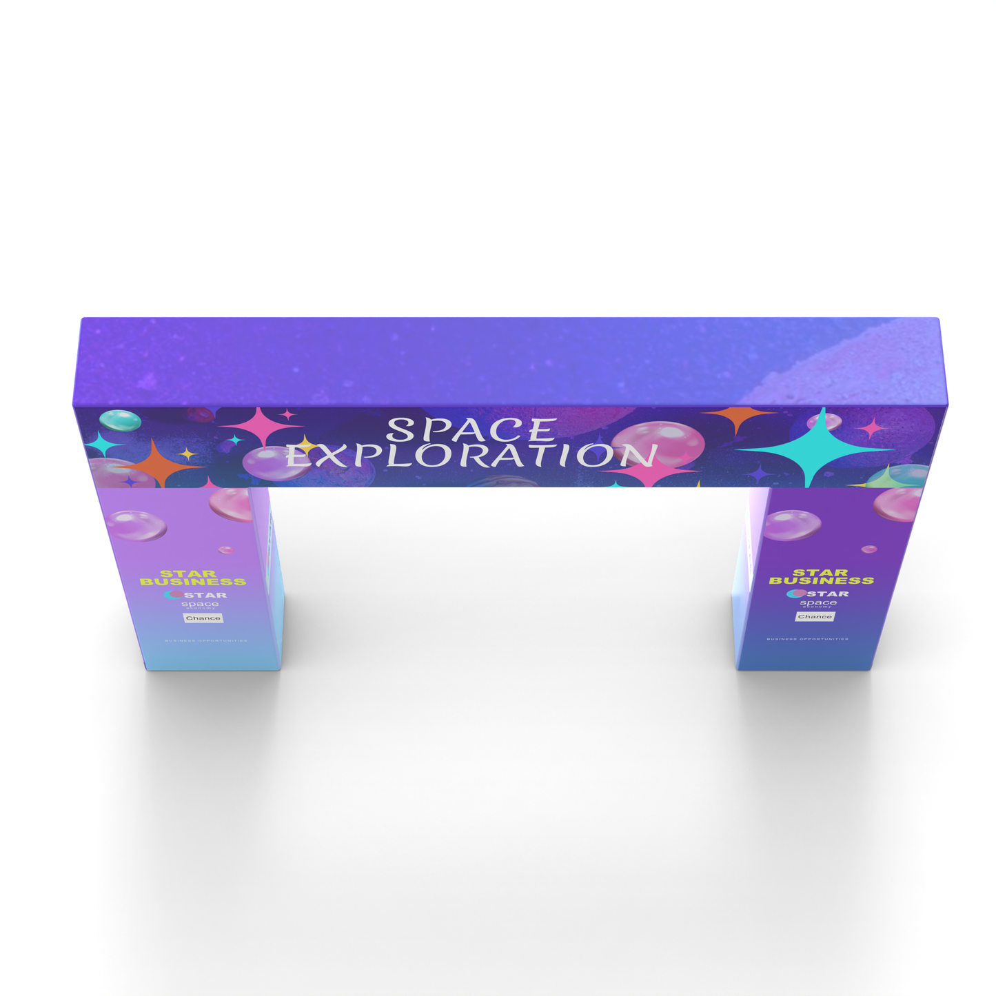 Custom 360 Brand Visibility Rectangle Trade Show Arch Display - QuickShowDisplay