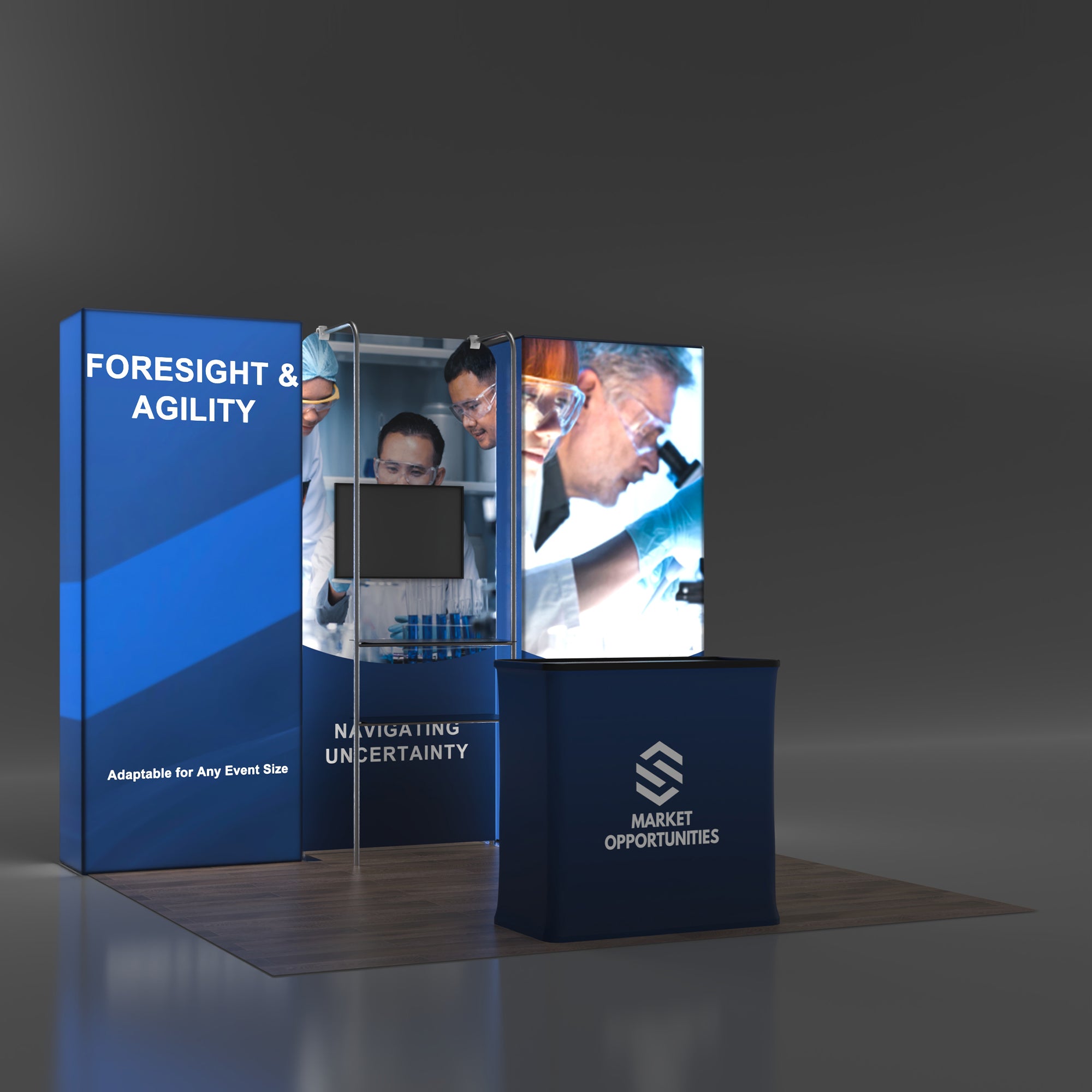 10x10 Backlit Trade Show Booth 09 - QuickShowDisplay