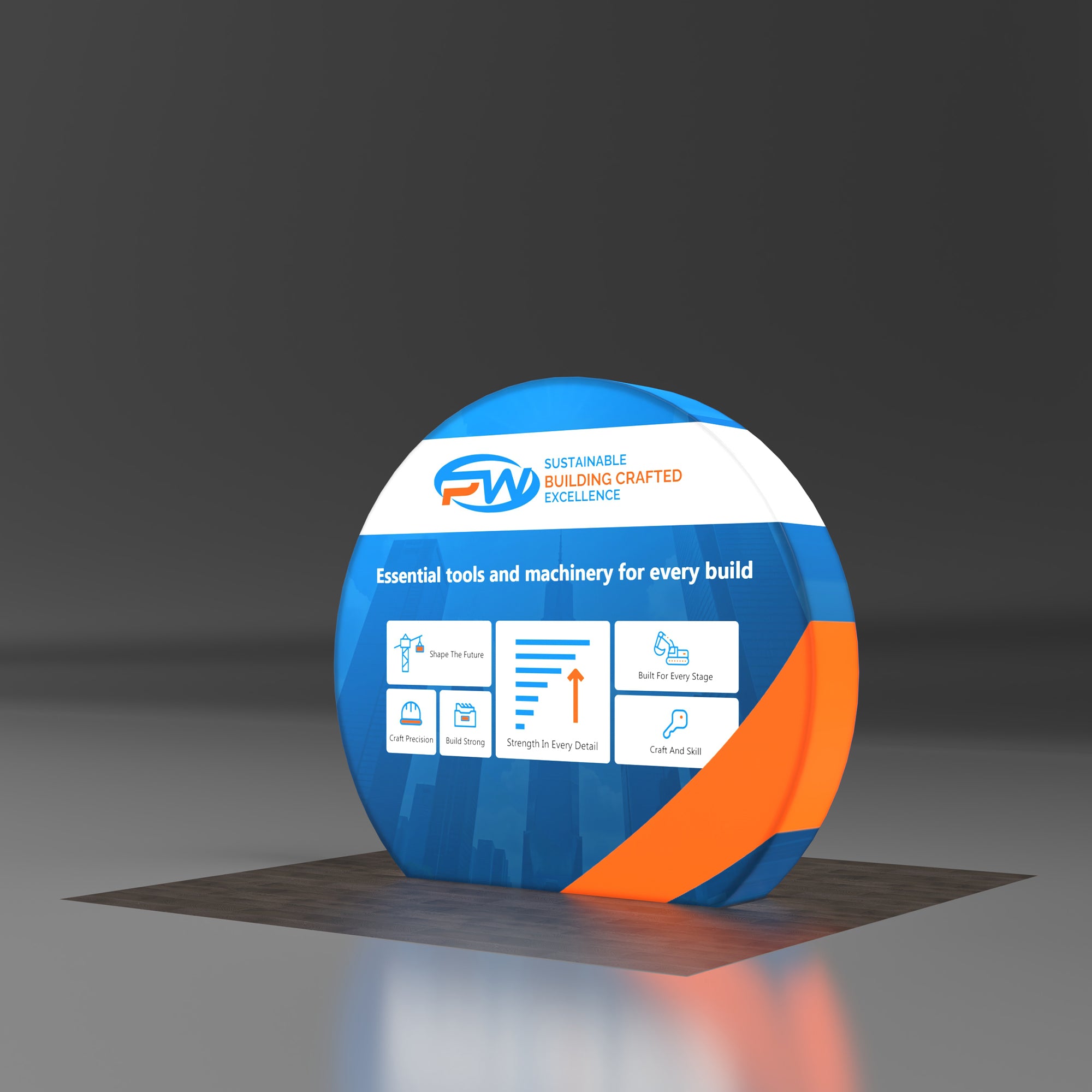 3D Moon Backlit Display Stand